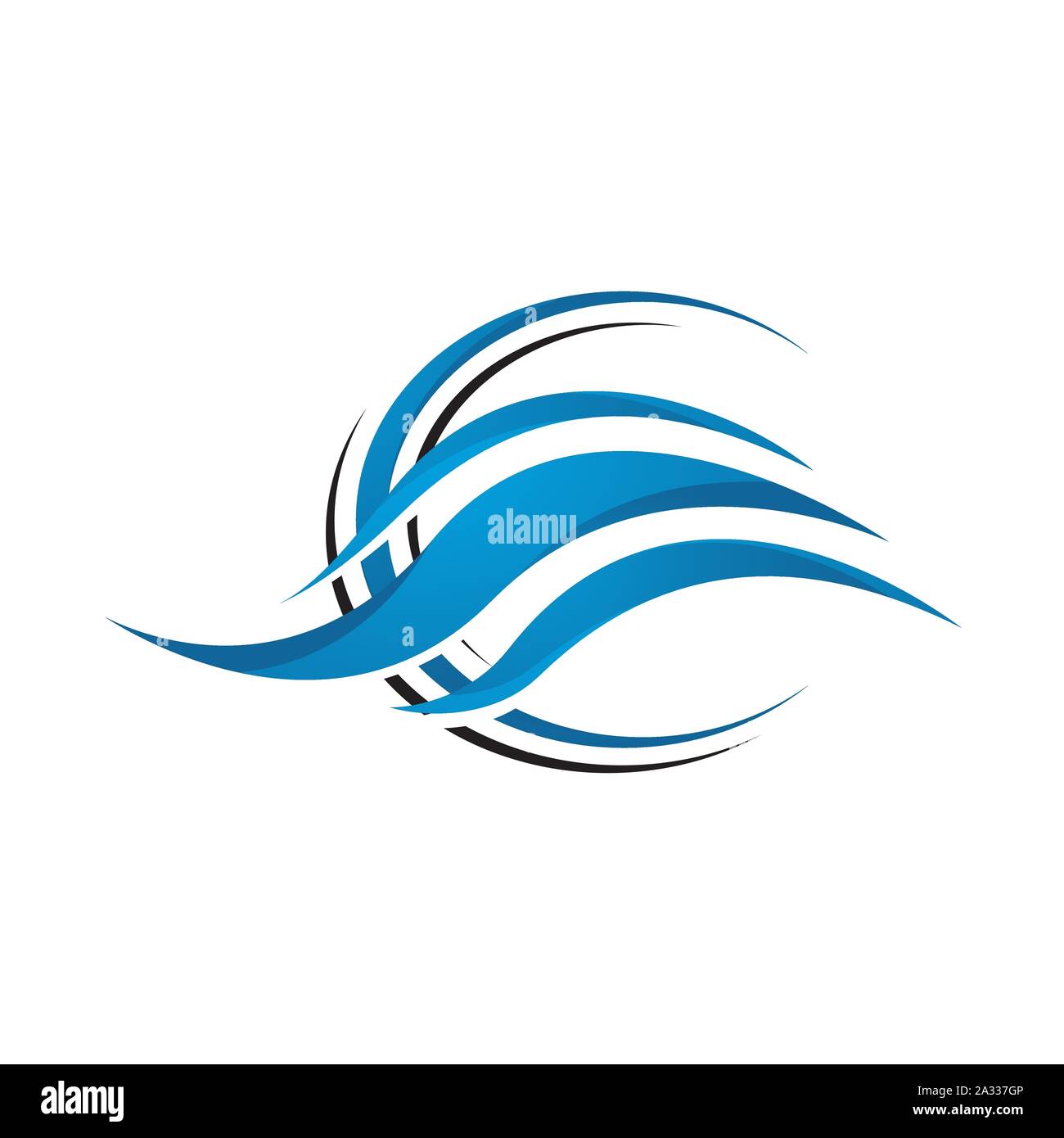 Water Waves logo Design of blue ocean sign Vector icon Template illustrations Stock Vector