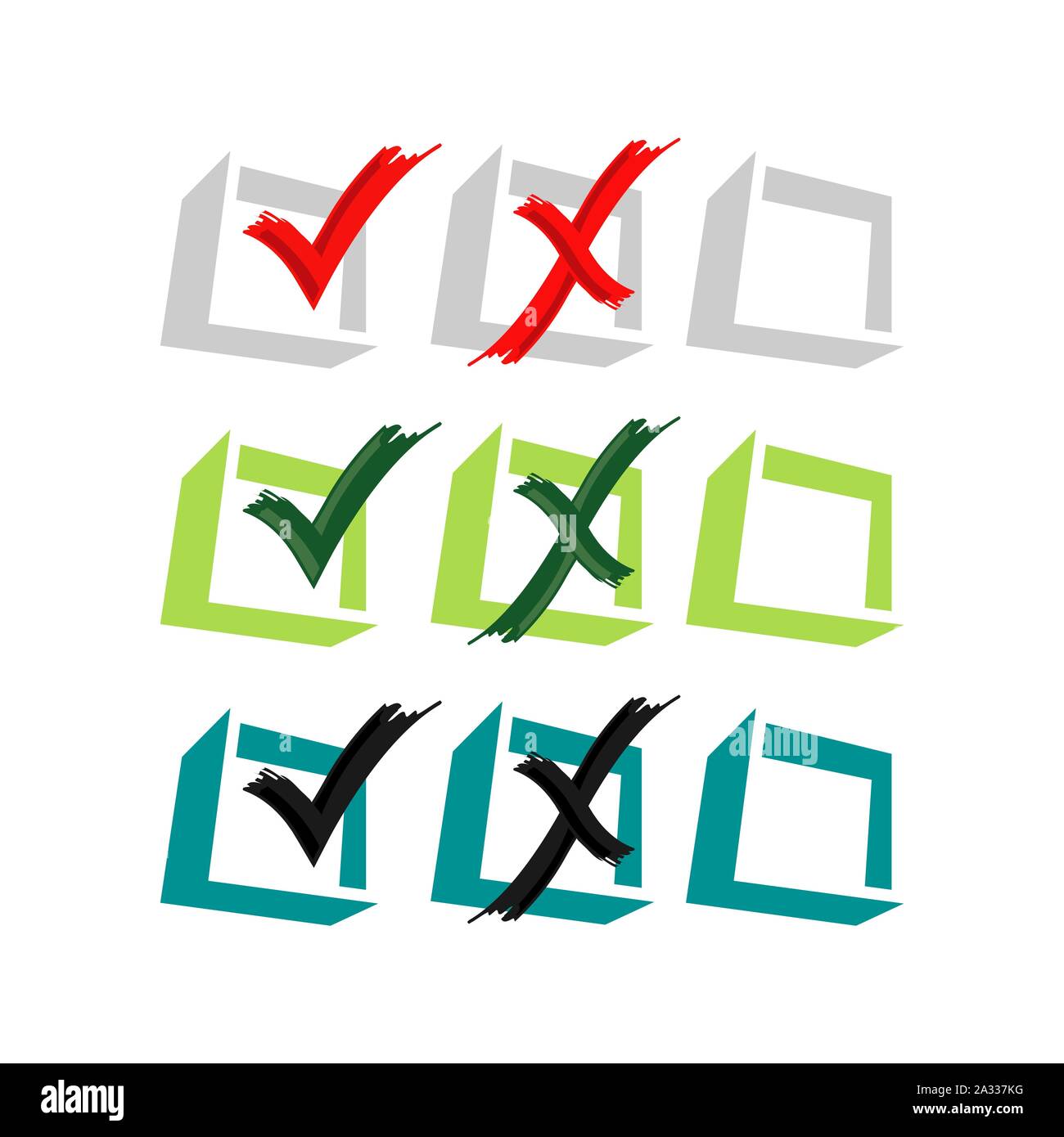 voting Yes or No vector logo design False or True icon in trendy design style Stock Vector