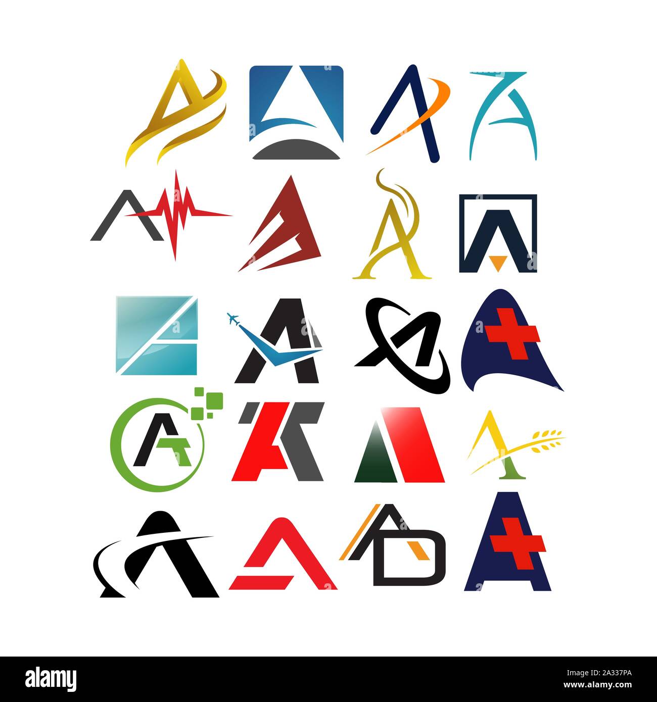 set of Letter A Logos a Modern logo design triangle logo vector  inspirations Stock Vector Image & Art - Alamy