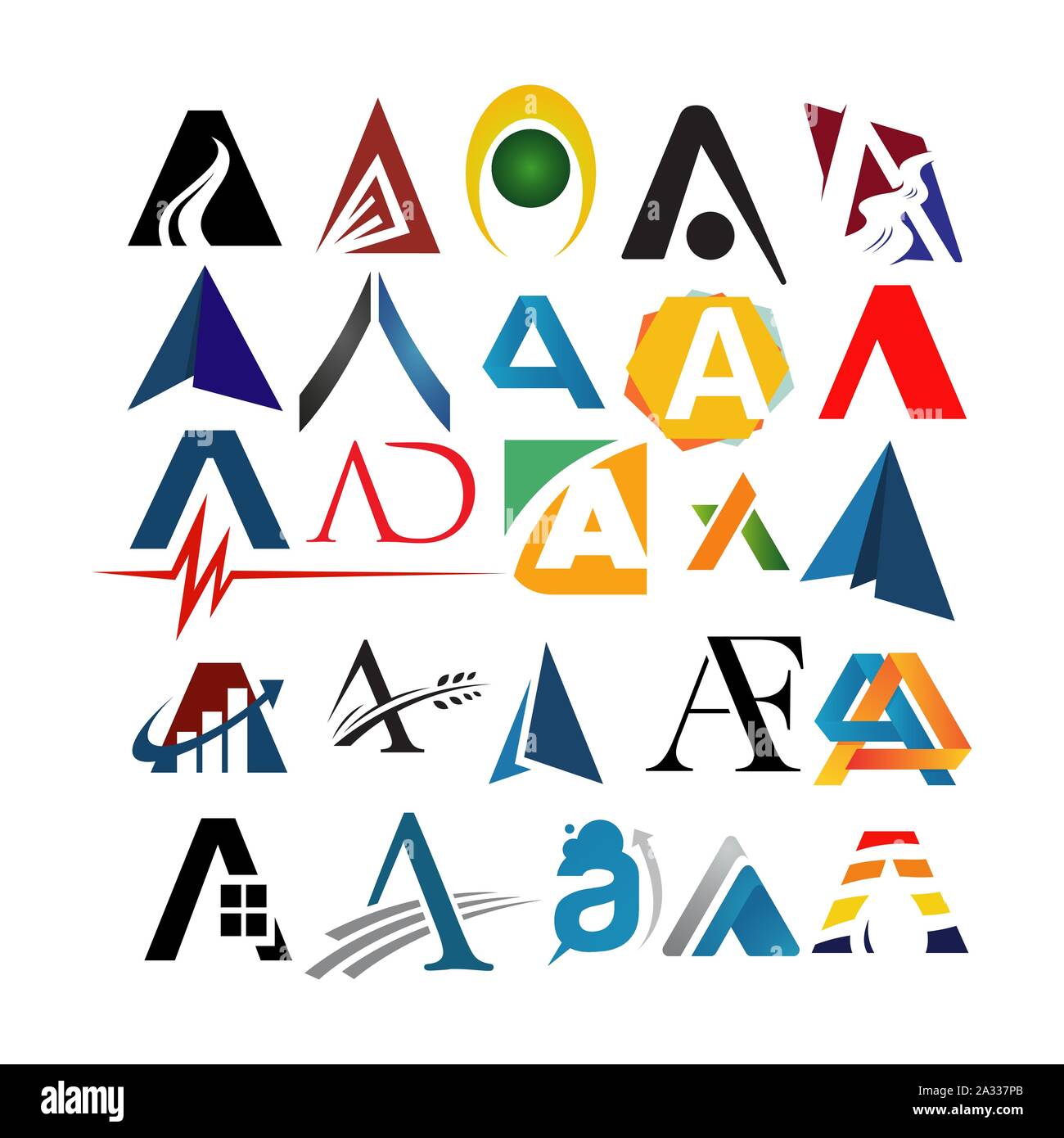Set Of Letter A Logos A Modern Logo Design Triangle Logo Vector Inspirations Stock Vector Image Art Alamy