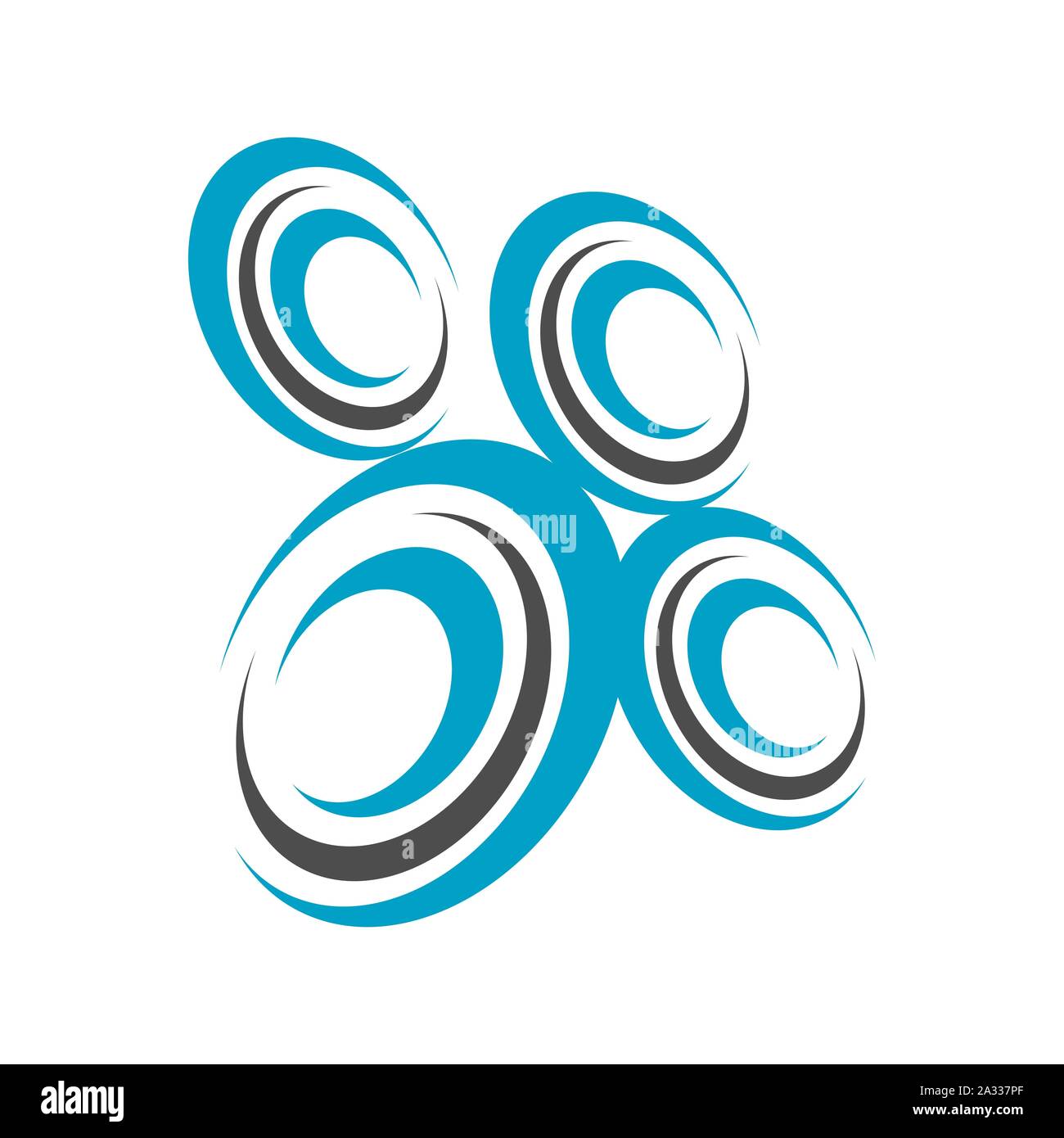 abstract swirl rotation circle logo design vector graphic element template Stock Vector