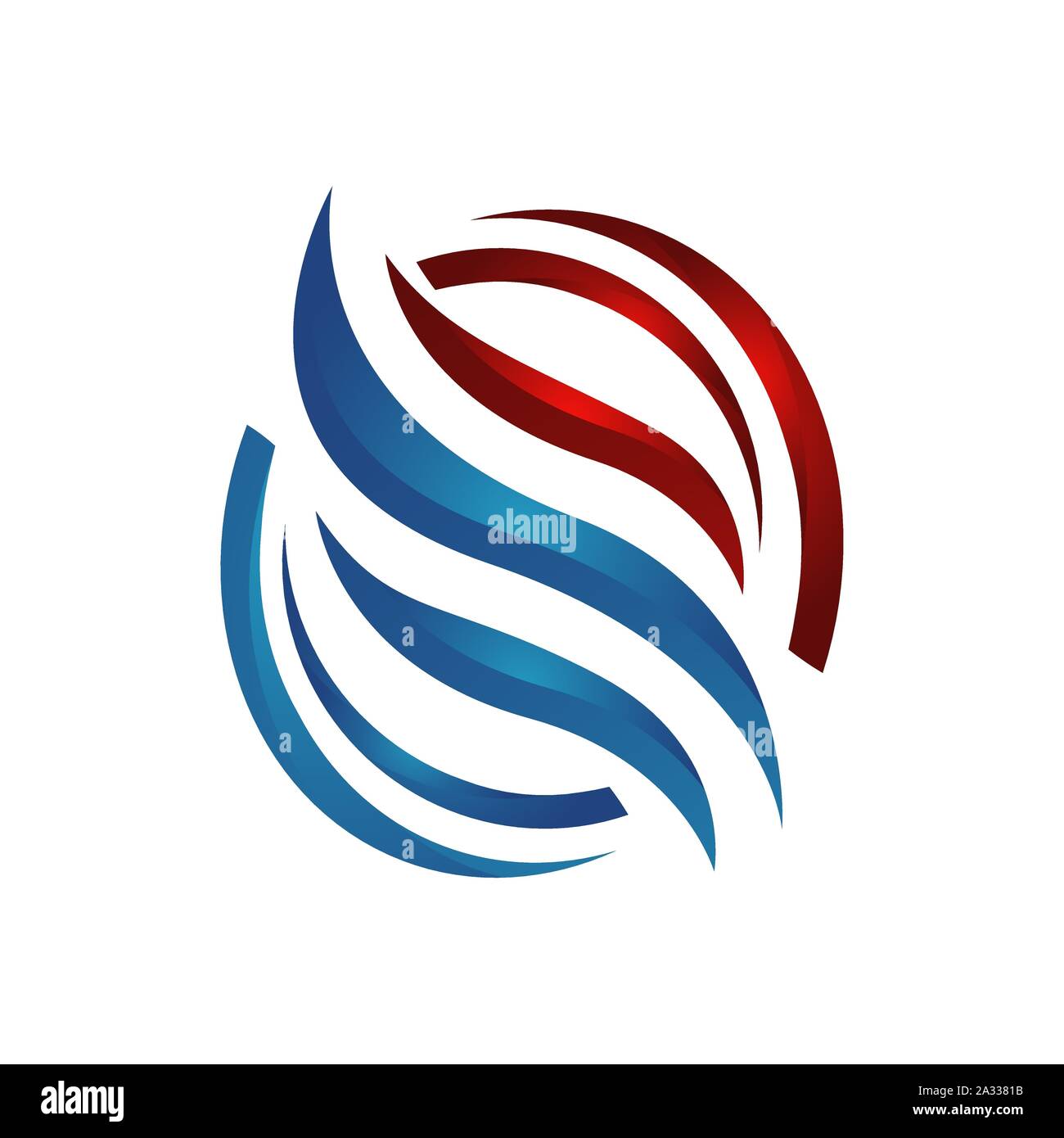 abstract heating and cooling hvac logo design vector business company Stock Vector