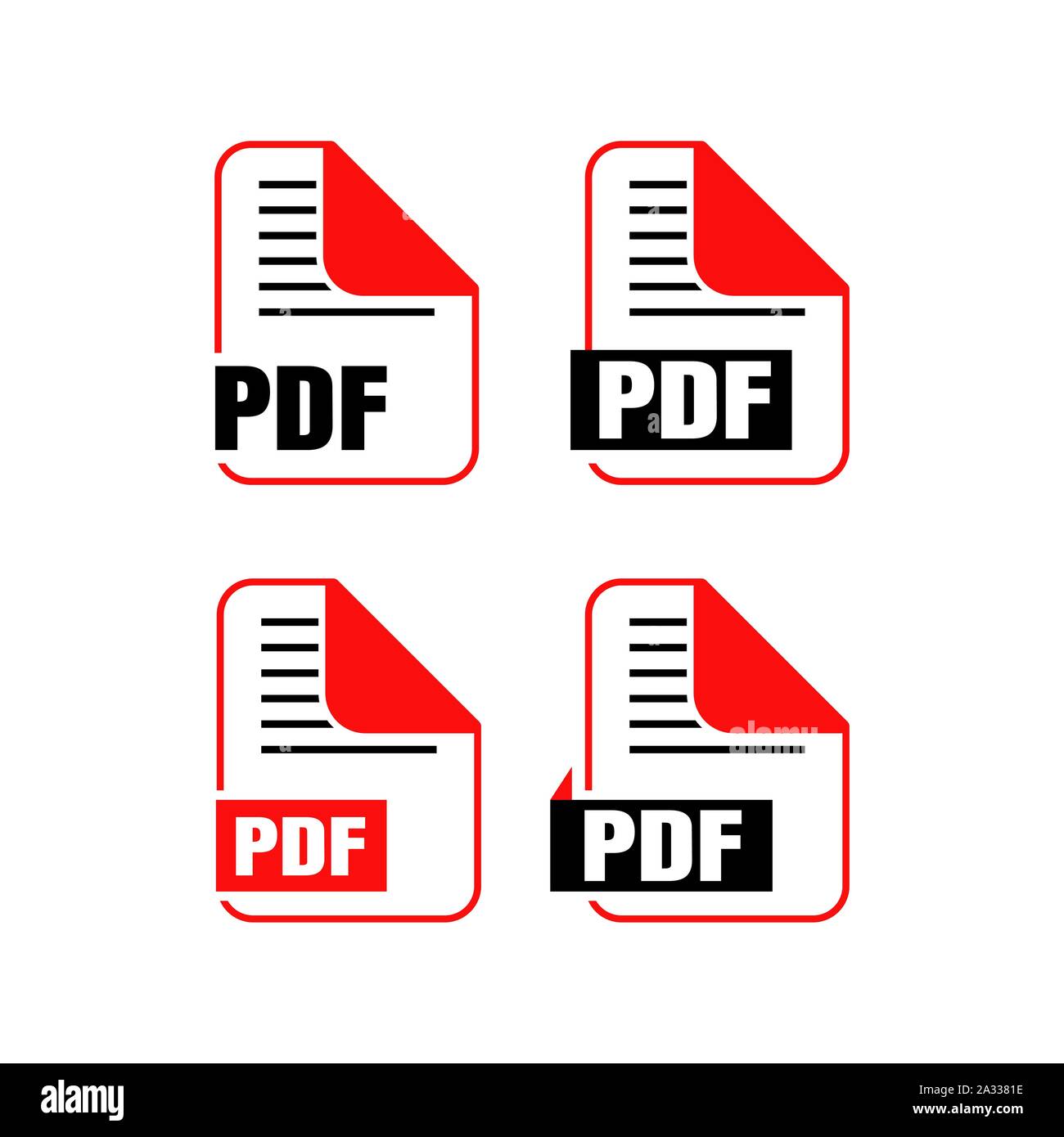 Simple flat download pdf file icon vector logo illustration isolated on white background. Pdf download. Pdf download icon. Stock Vector