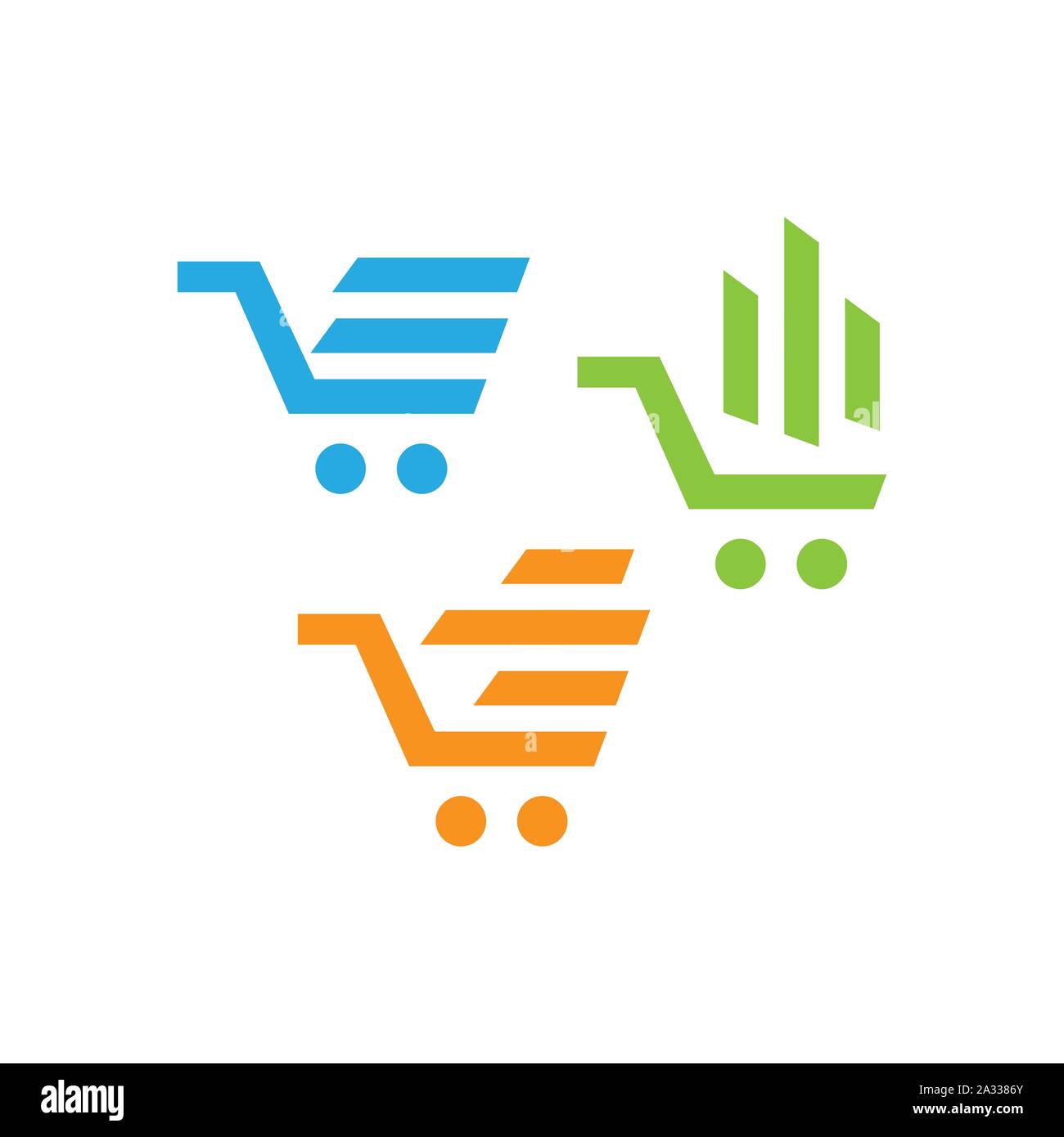 abstract trolley shopping cart logo icon design shop symbol vector illustrations Stock Vector