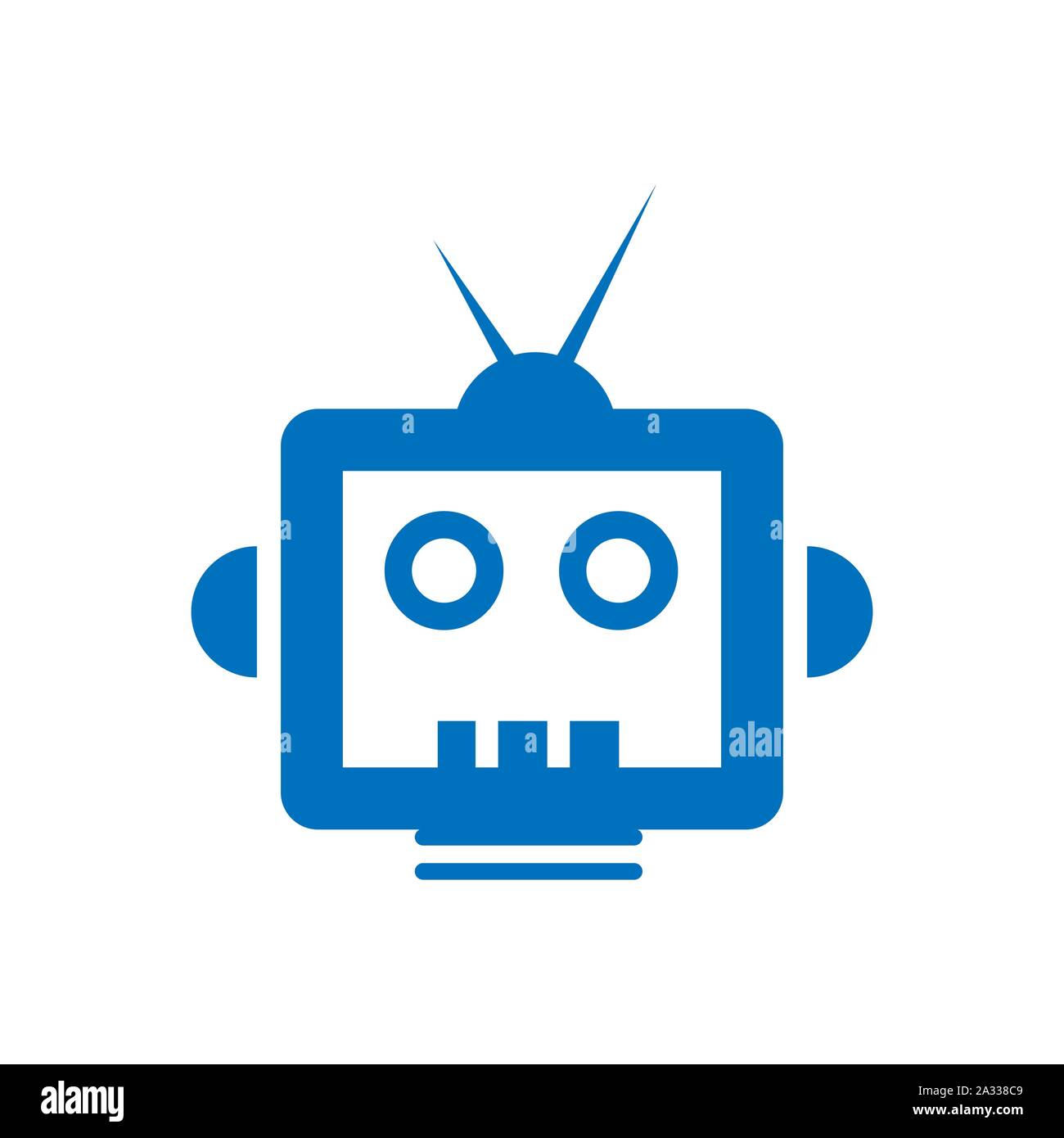 creative TV robot logo design vector creative illustration concept Stock Vector