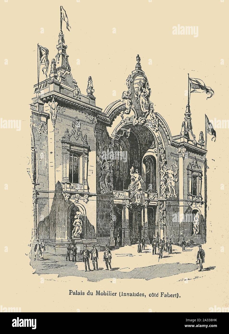 Expo 1900-palais du Mobilier. Stock Photo