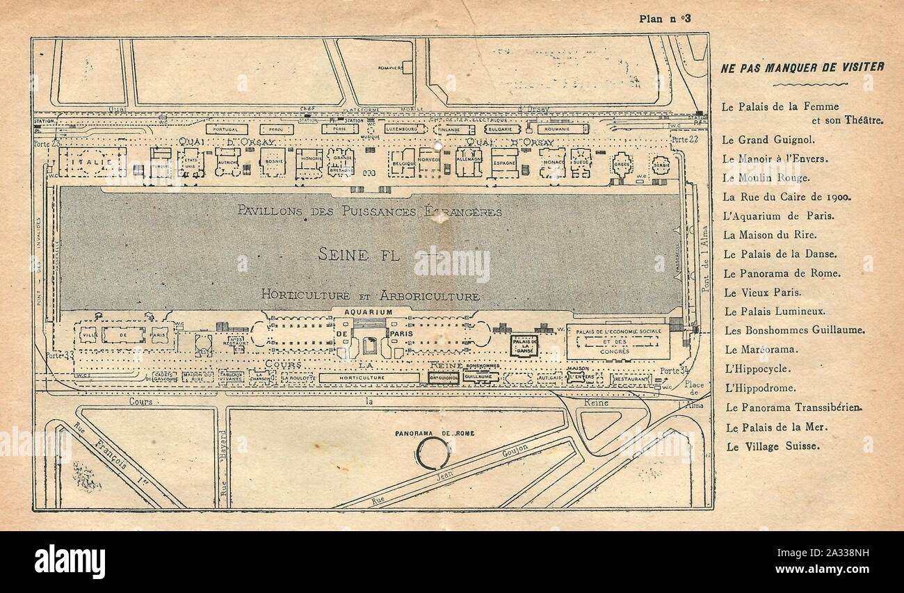 Expo 1900-plan division 3. Stock Photo