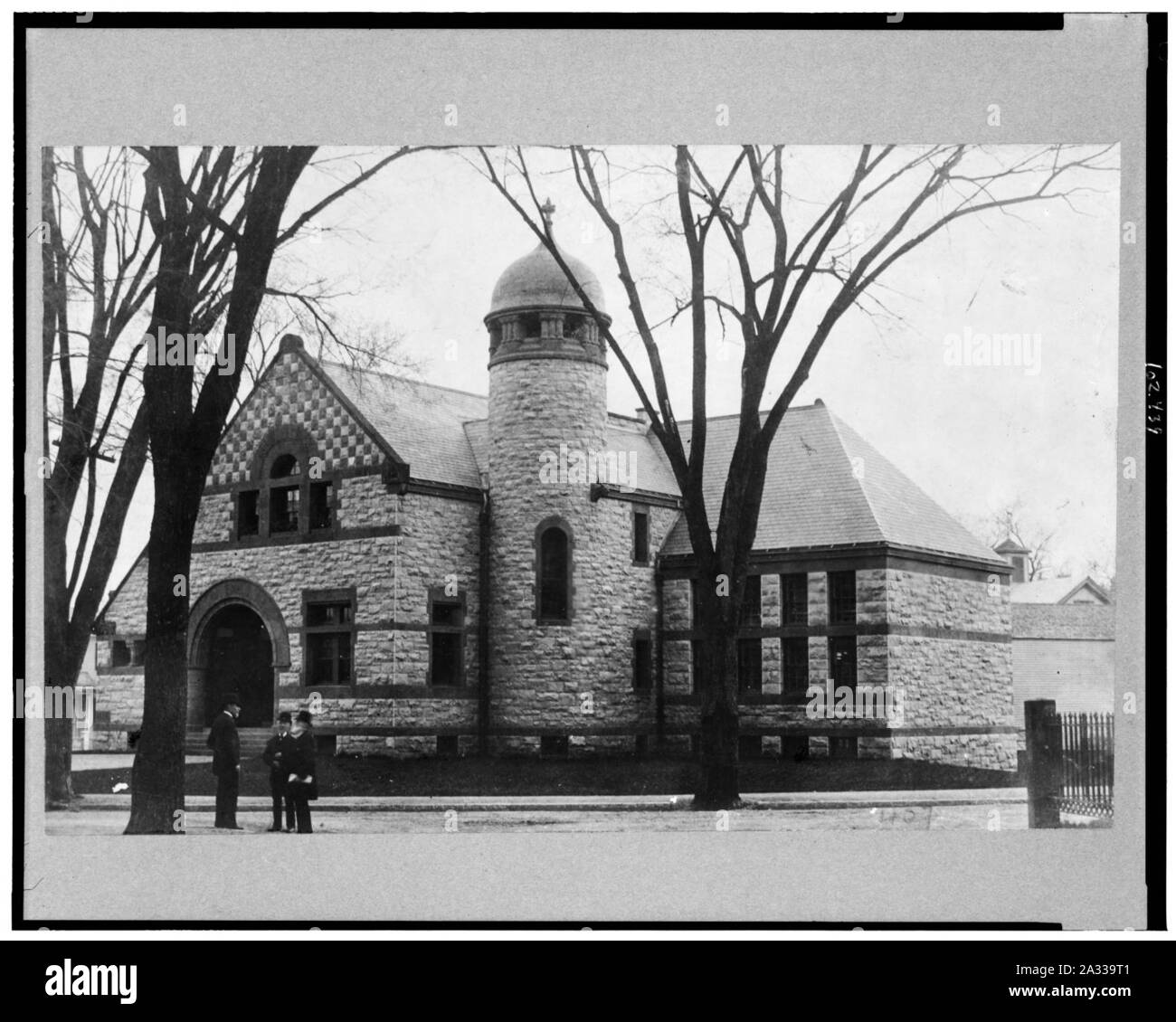 Exterior of the Dedham public library, Dedham, Massachusetts Stock