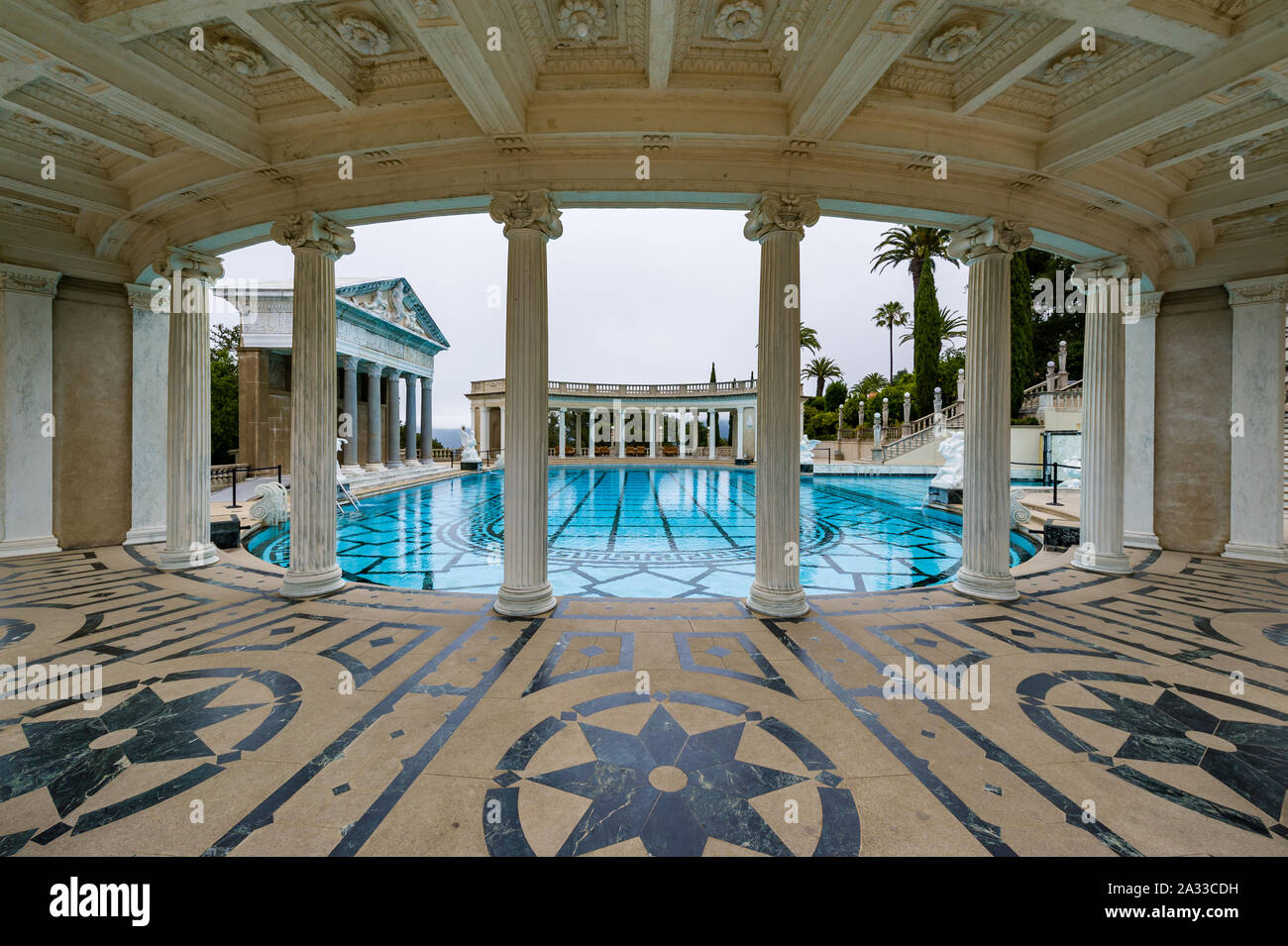 California, USA, 09 Jun 2013: Grand, luxurious swimming pool in Hearst Castle. Stock Photo
