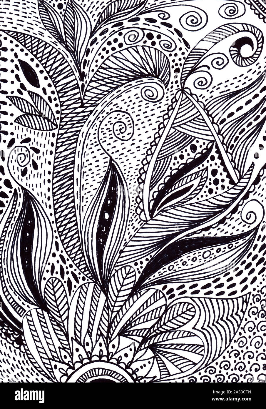 Zentangle painted pattern graphic hi-res stock photography and images ...