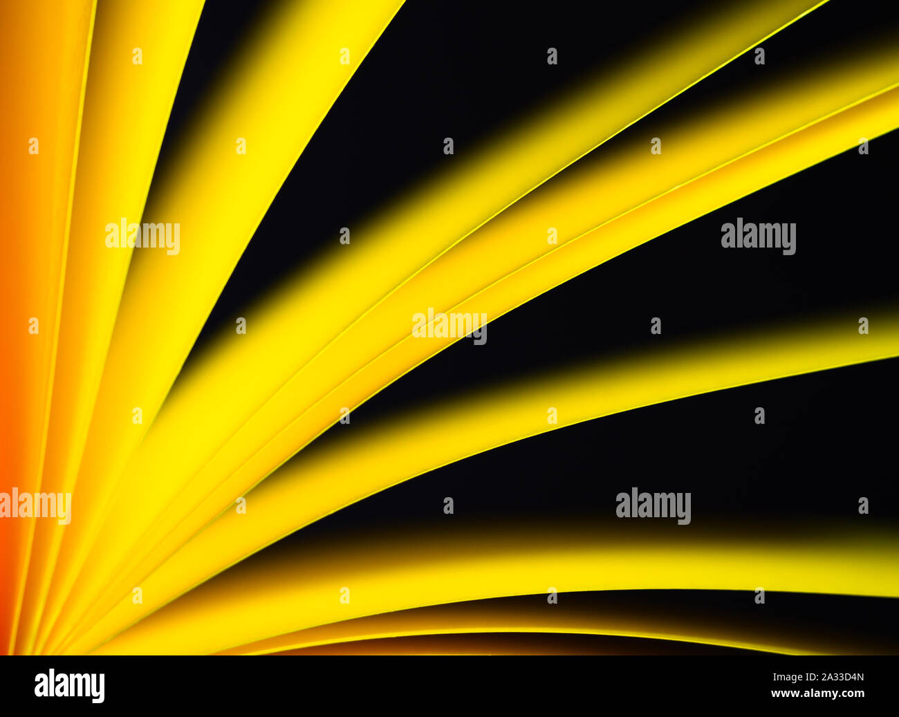 bright yellow colored illuminated notepad in various position and ...