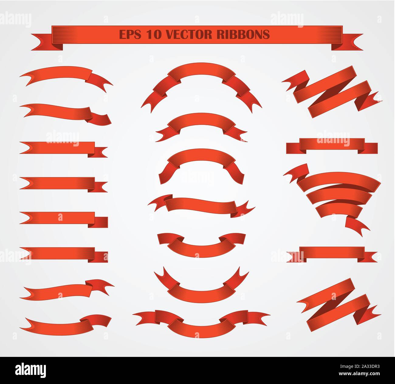 Design elements. Set of Red vector ribbons or banners Stock Vector ...