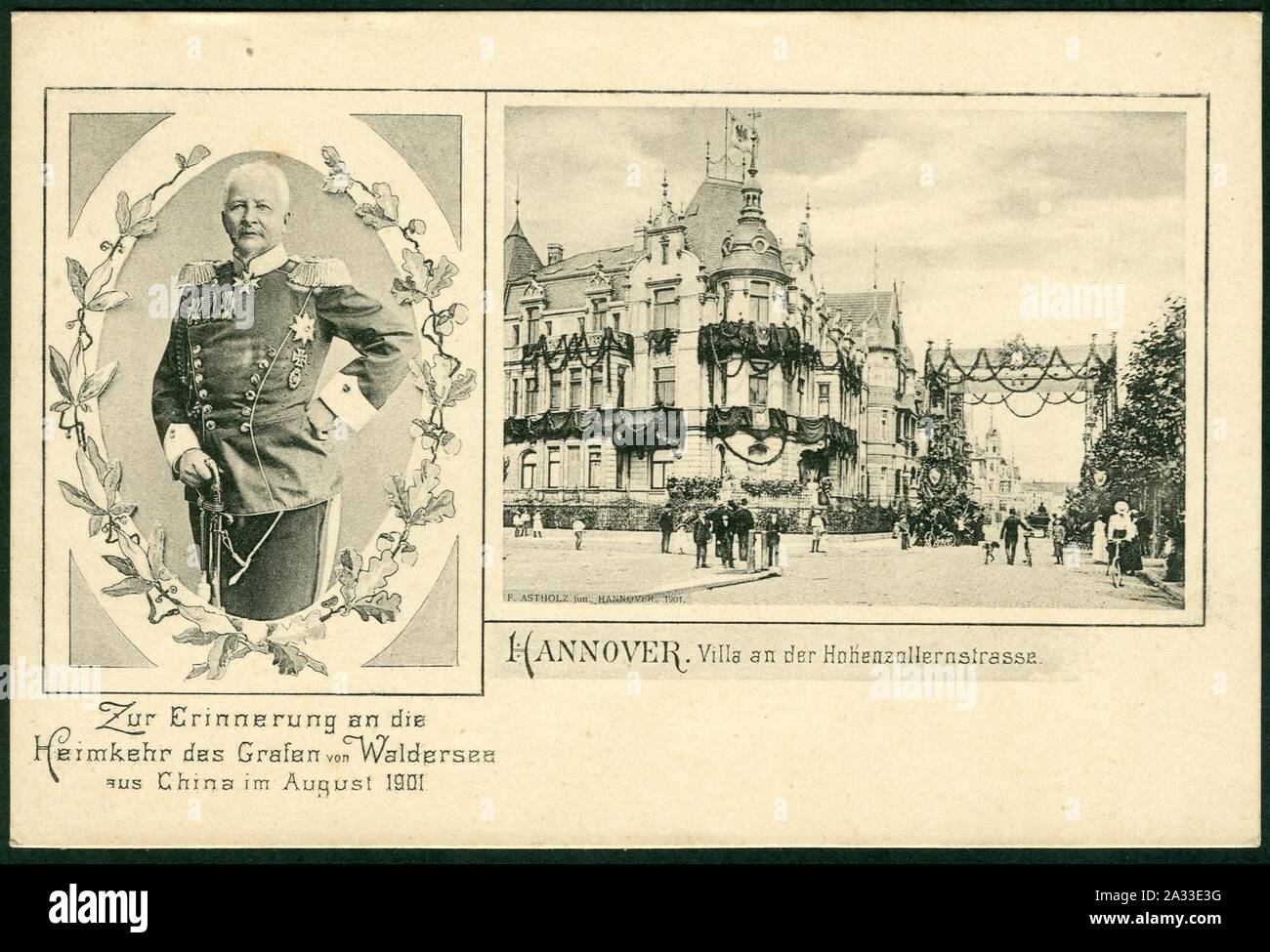 F. Astholz jun. AK, Hannover. Villa an der Hohenzollernstrasse. Zur