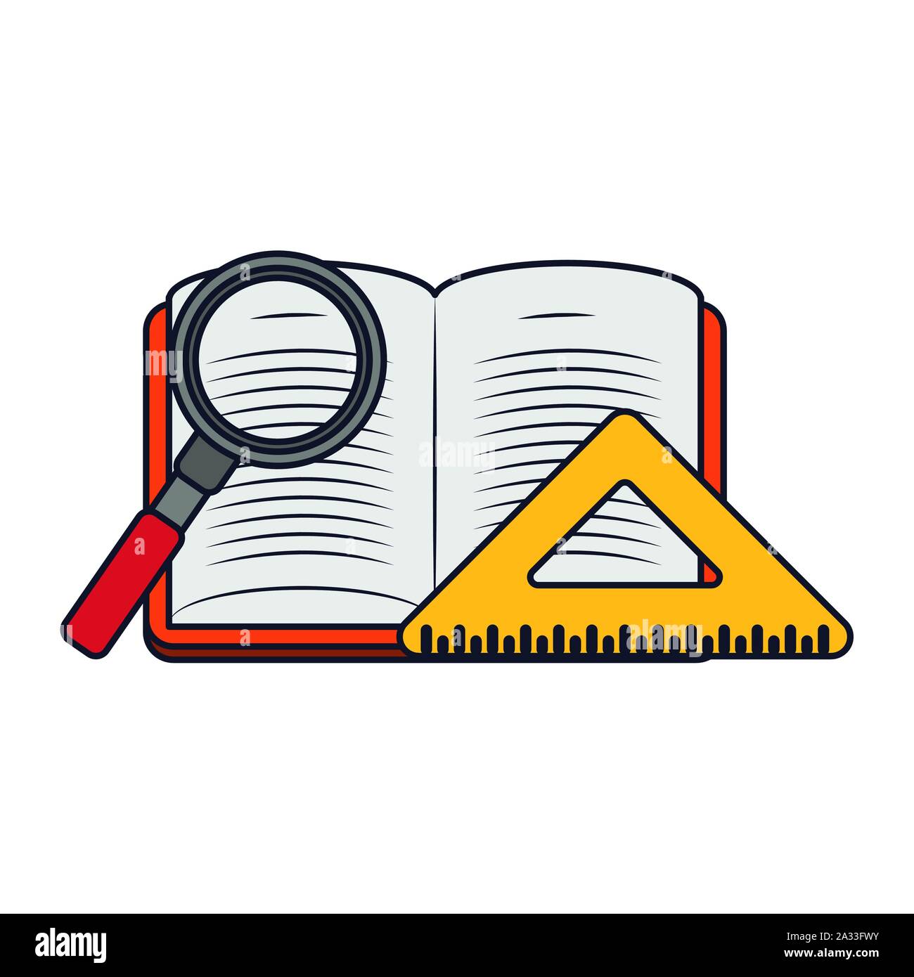 magnifying glass and academic book design Stock Vector Image & Art - Alamy