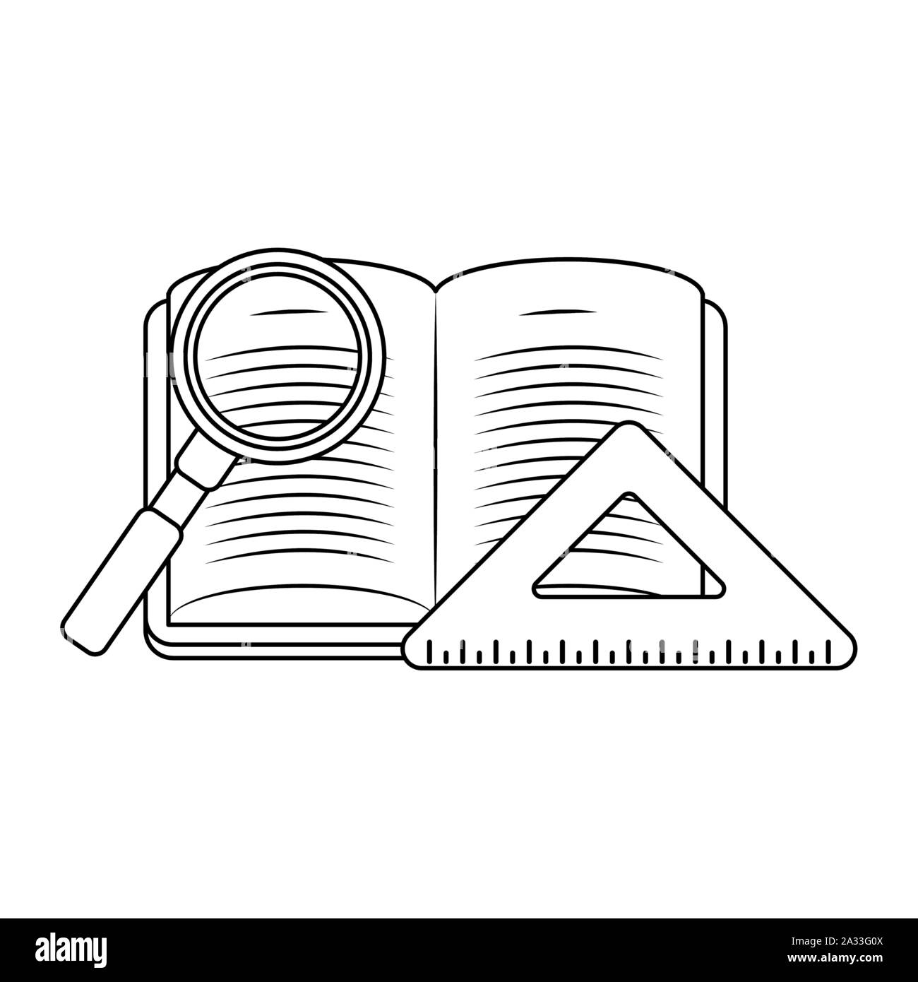 magnifying glass and academic book design Stock Vector Image & Art - Alamy