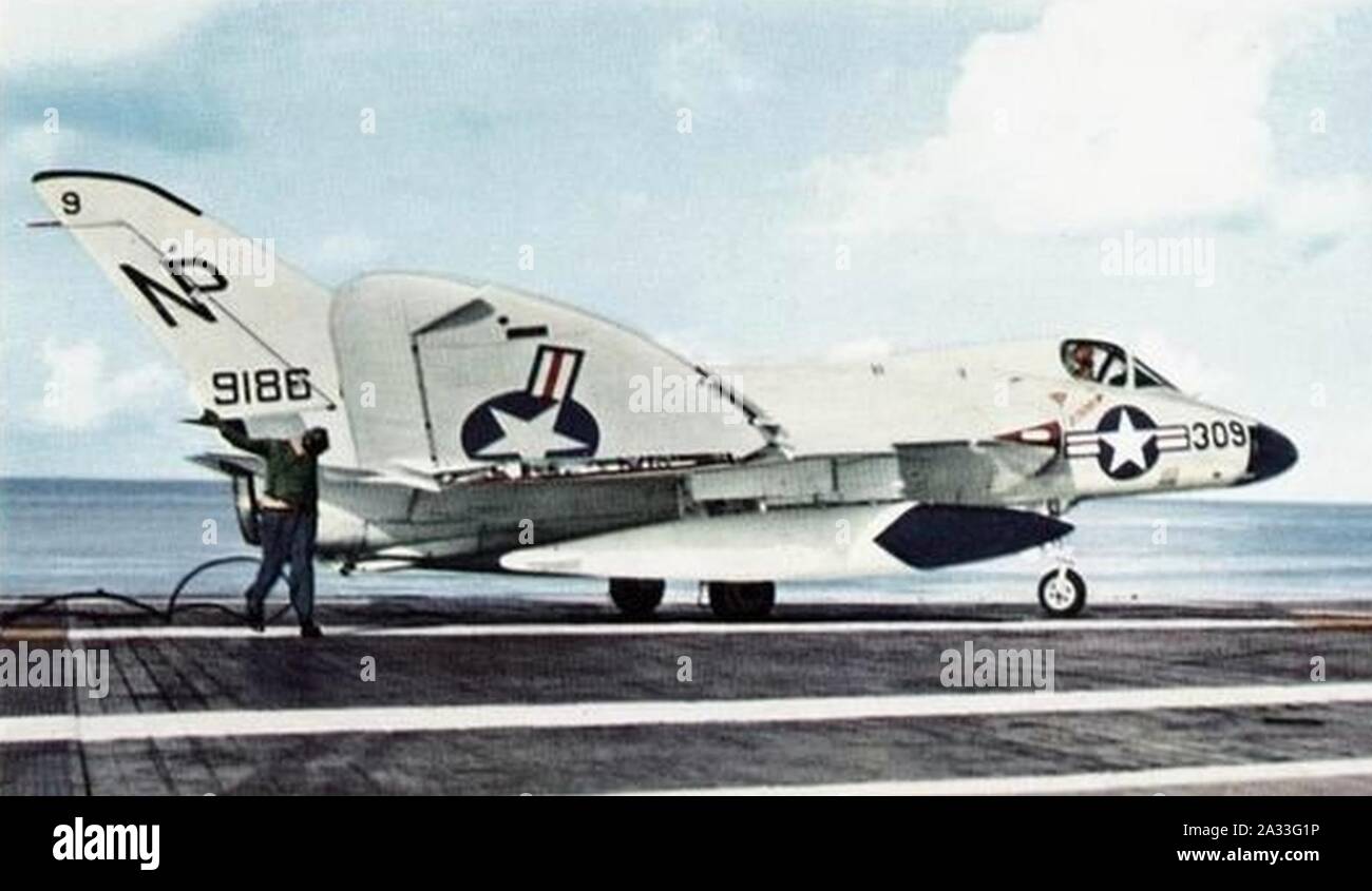 F4d Vf 213 On Uss Lexington Cva 16 1959 Stock Photo Alamy