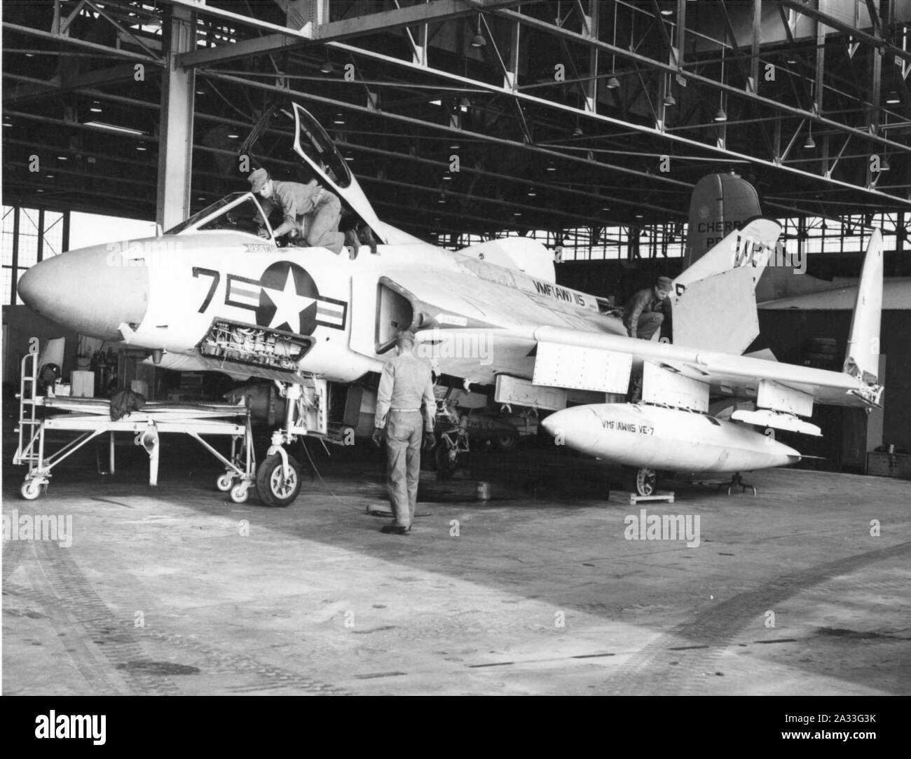 F4D-1 of VMF(AW)-115 at MCAS Cherry Point c1957. Stock Photo