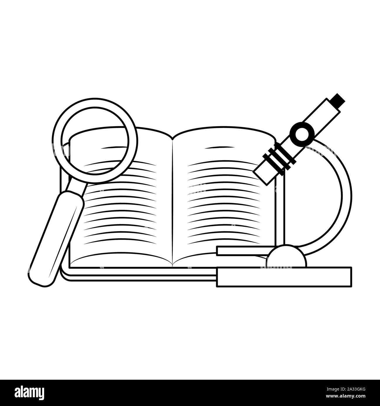 magnifying glass and academic book design Stock Vector Image & Art - Alamy