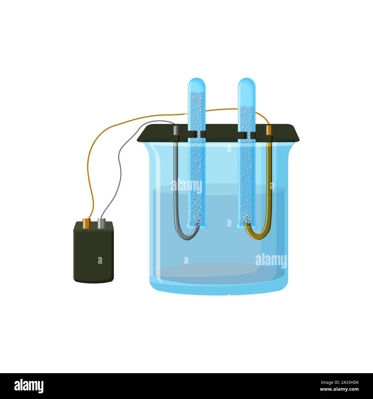 Water electrolysis, illustration Stock Photo