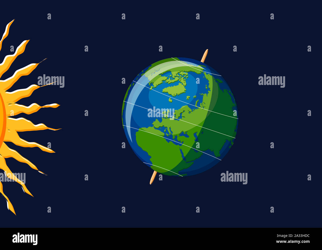 Earth climate zones, illustration Stock Photo
