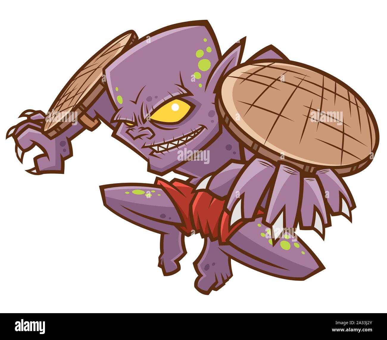 Vector Illustration Of Cartoon Monster Thai Ghost Krahang Stock Vector Image Art Alamy
