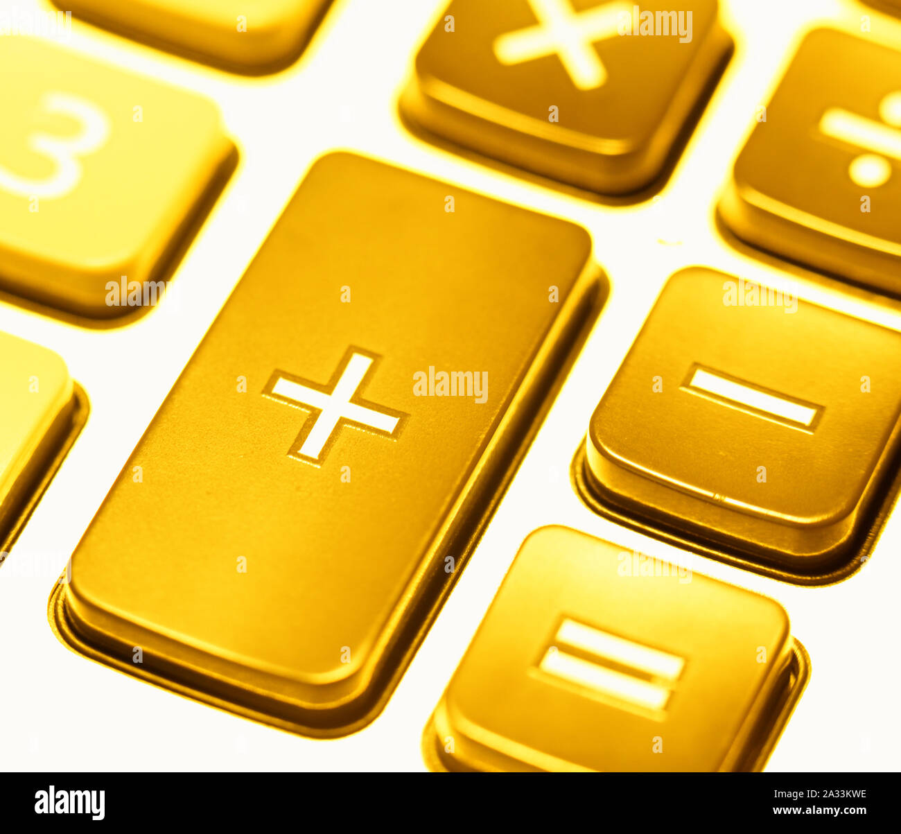 Close up of Calculator key pad buttons Stock Photo