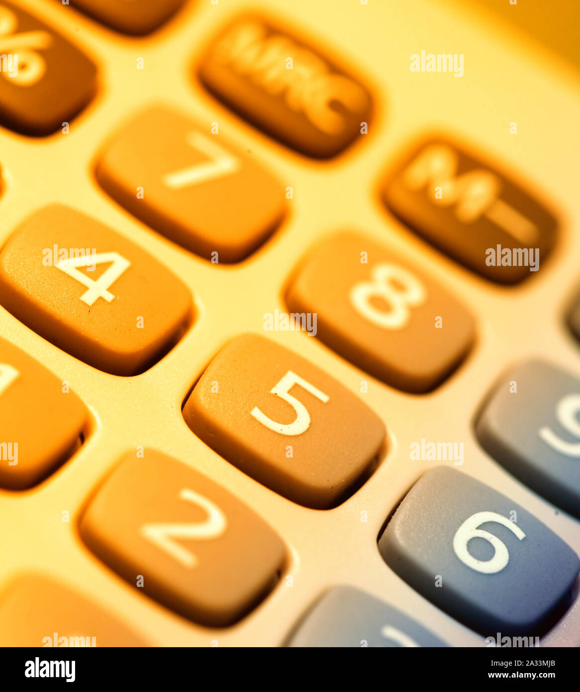 Close up of Calculator key pad buttons Stock Photo