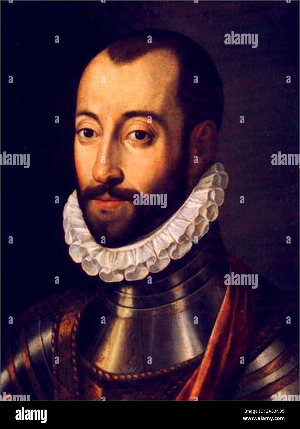 Fabrizio Santafede Portrait of a man in armor Stock Photo Alamy