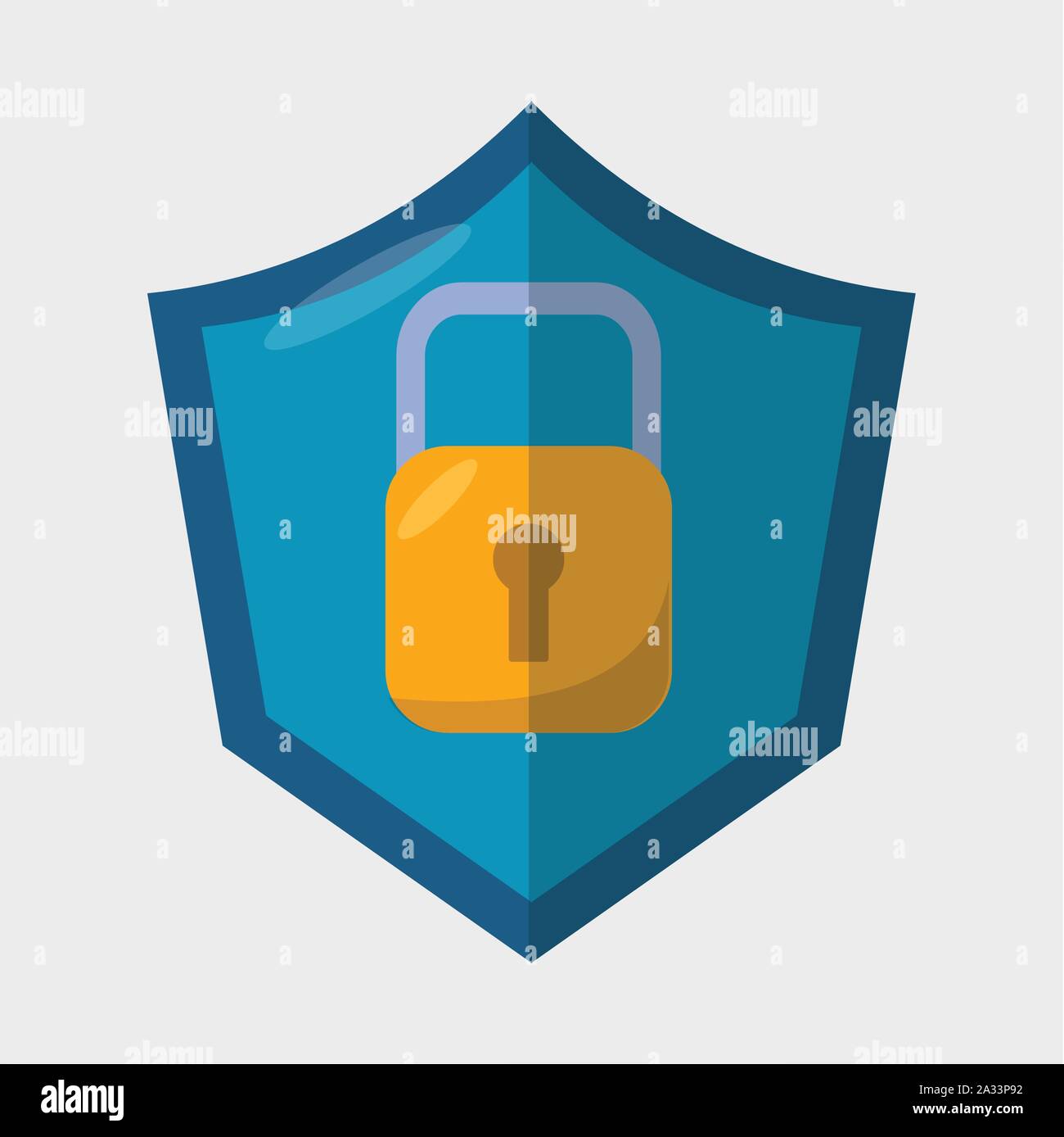 shield with padlock for cyber security symbol vector illustration Stock ...