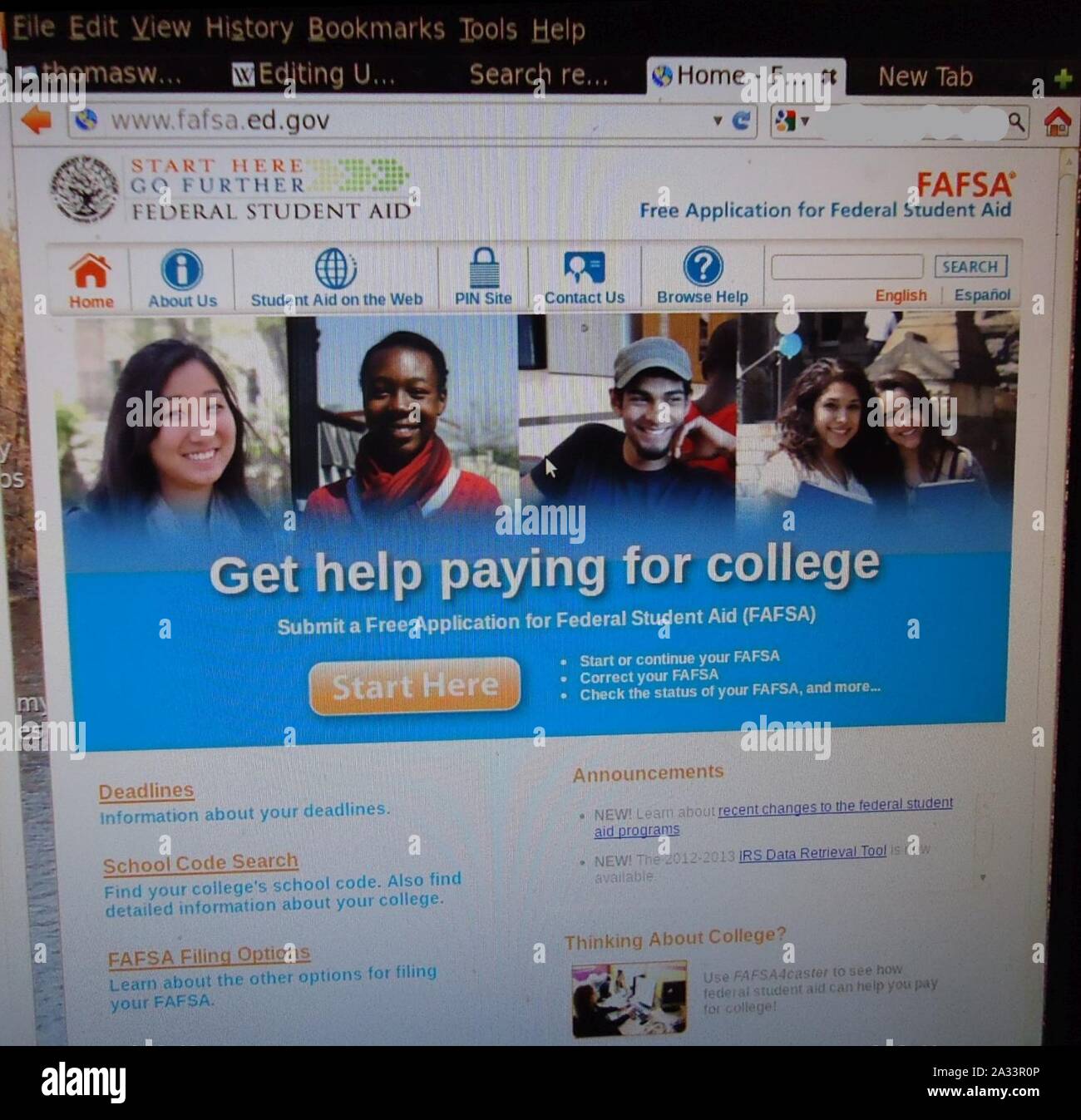 Fafsa hi-res stock photography and images - Alamy