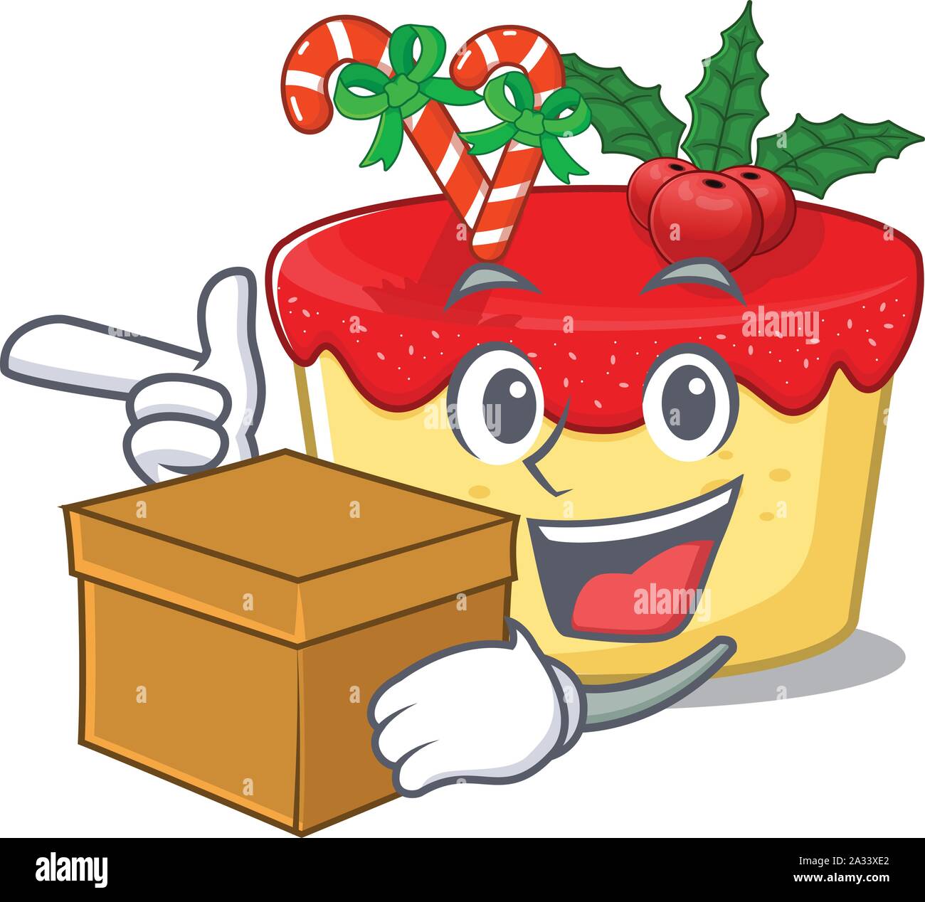 With box christmas cookies in a mascot jar Stock Vector