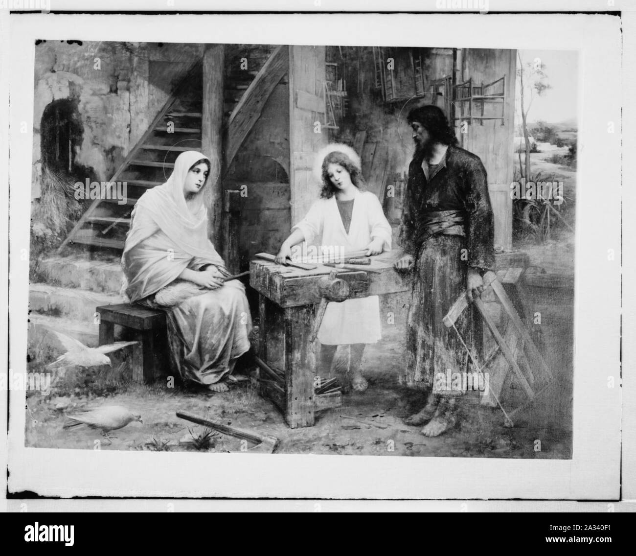 Famous religious paintings. The Holy Family, by Francois Le Fond, in