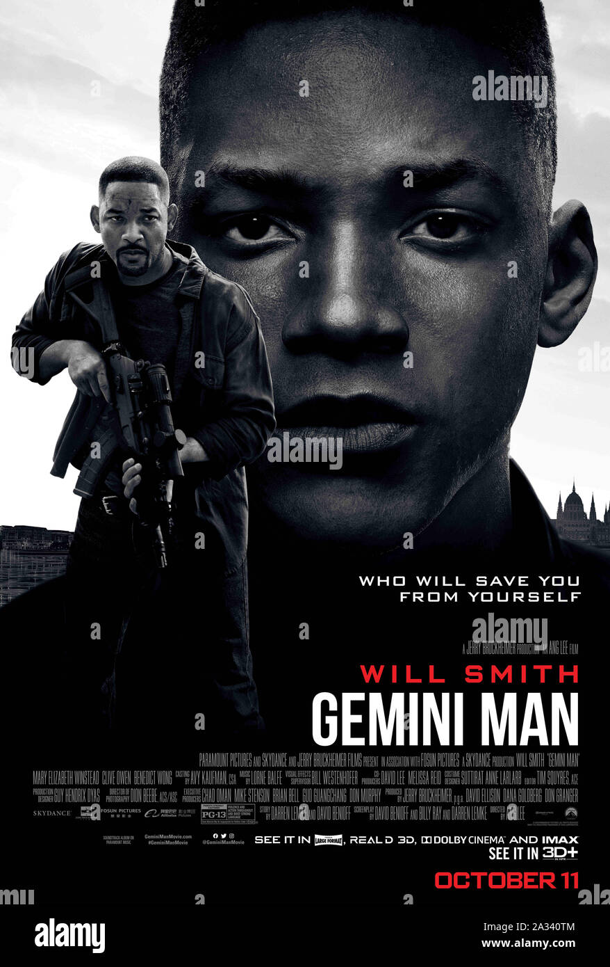 RELEASE DATE: October 11, 2019 TITLE: Gemini Man STUDIO: Paramount Pictures DIRECTOR: Ang Lee PLOT: An over-the-hill hitman faces off against a younger clone of himself. STARRING: WILL SMITH as Henry Brogan / Junior. (Credit Image: © Paramount Pictures/Entertainment Pictures) Stock Photo