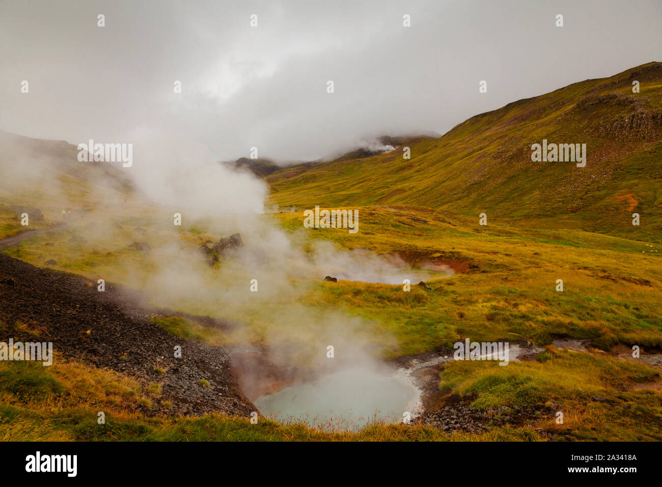 Hveragerði, Iceland, Hot Spring river trail Stock Photo Alamy