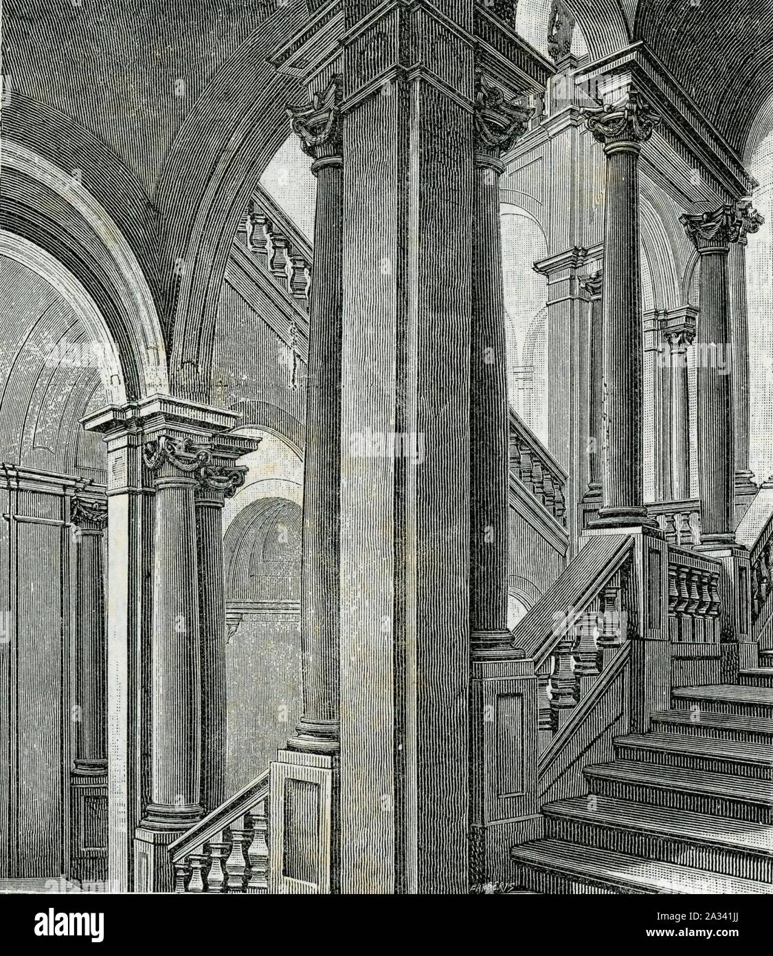 Fano scalone nel palazzo dei Duchi di Montevecchio Benedetti Stock Photo -  Alamy