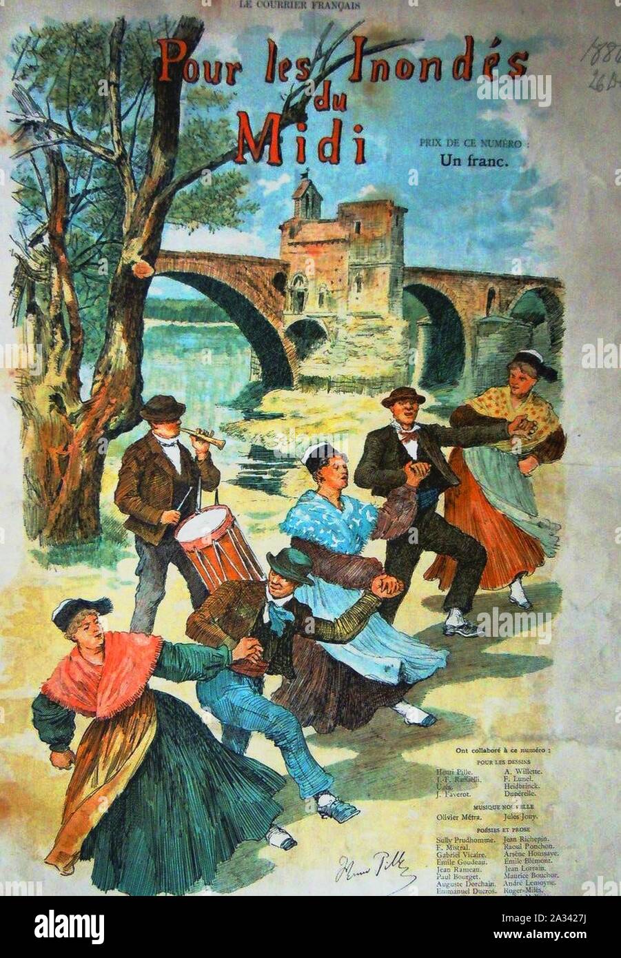 Farandole Avignon 1886. Stock Photo