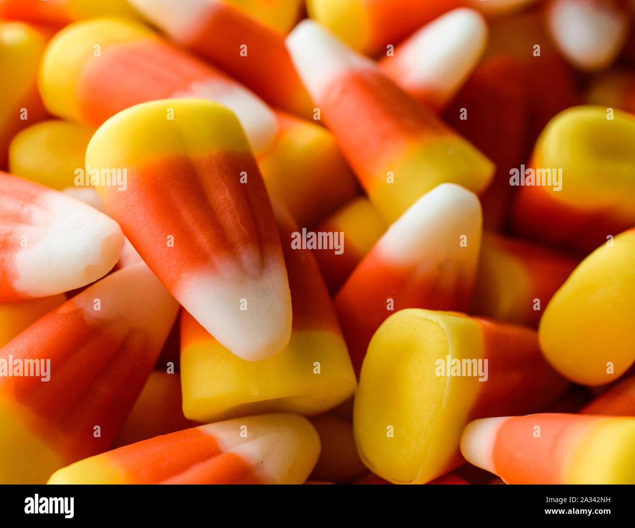 Closeup of Halloween Candy Corn Stock Photo