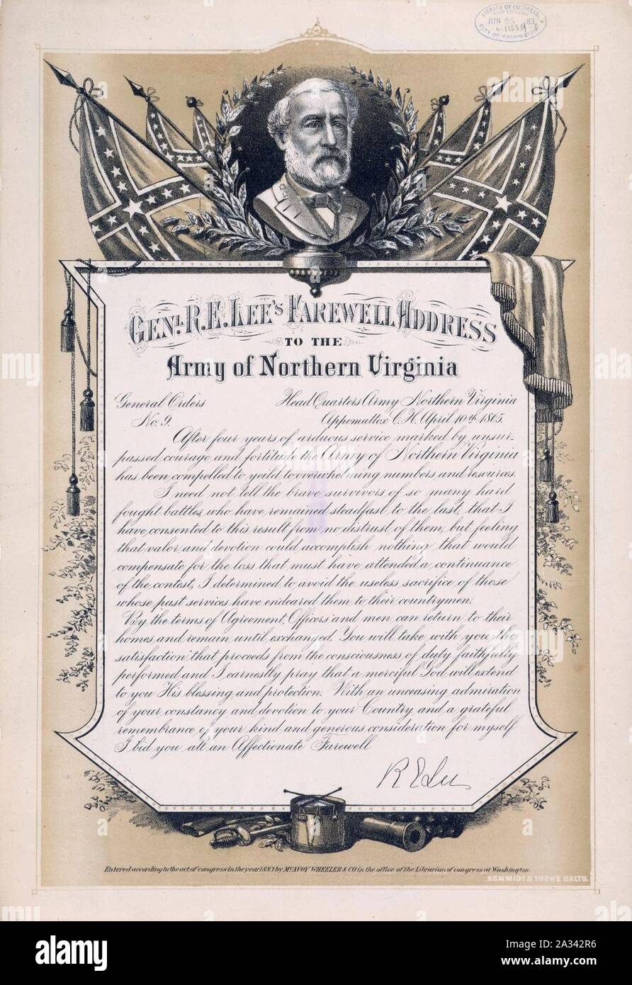 Farewell address Robert E Lee Stock Photo Alamy