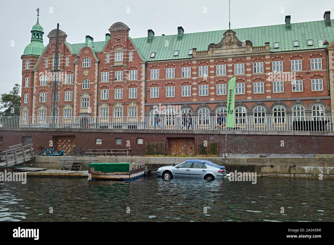 Denmark, Copenhagen, Colourful facade and old ships along the Nyhavn Canal Stock Photo