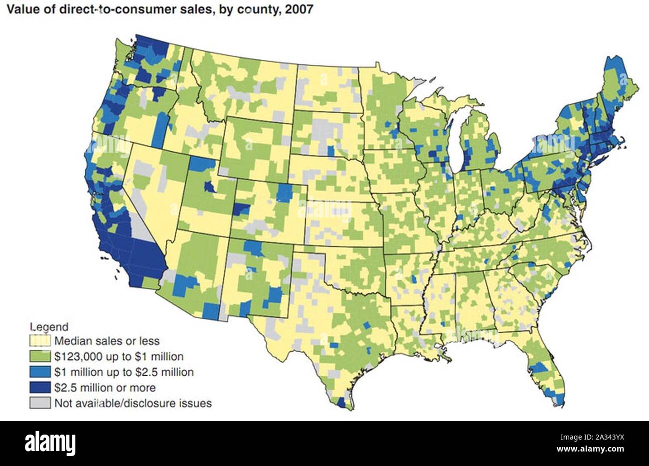 Farmers' Market Sales by County Stock Photo Alamy