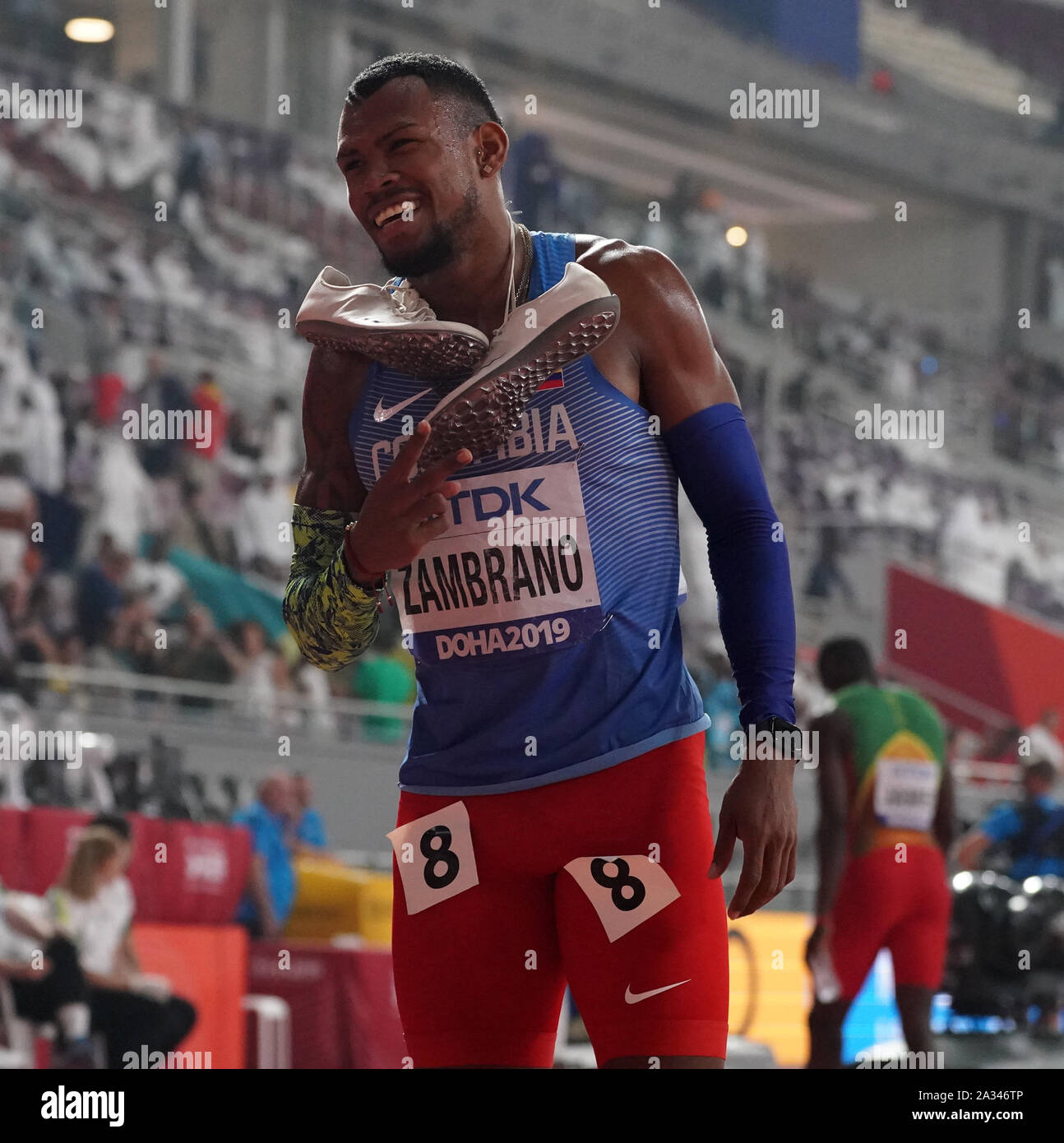 Doha Qatar Oct 4 Anthony Jose Zambrano Of Colombia Competing In The Men S 400m Final On Day 8 Of The 17th Iaaf World Athletics Championships Doha Stock Photo Alamy