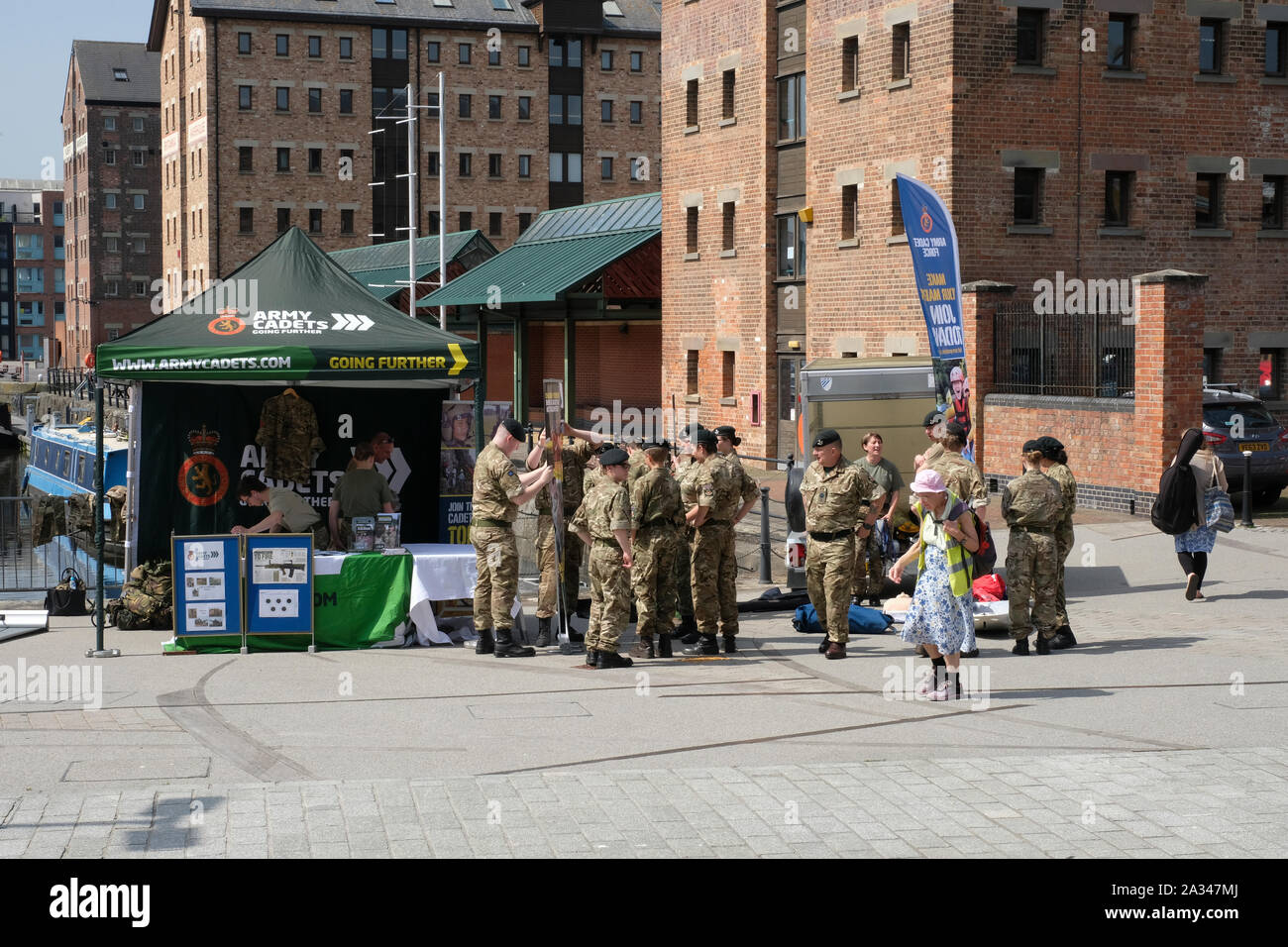 Celebration of Armed Forces Day in Gloucester Docks, southern England Stock Photo