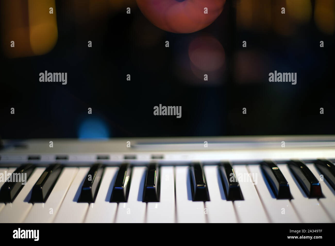 the piano on stage in the spotlight. Before the concert Stock Photo - Alamy