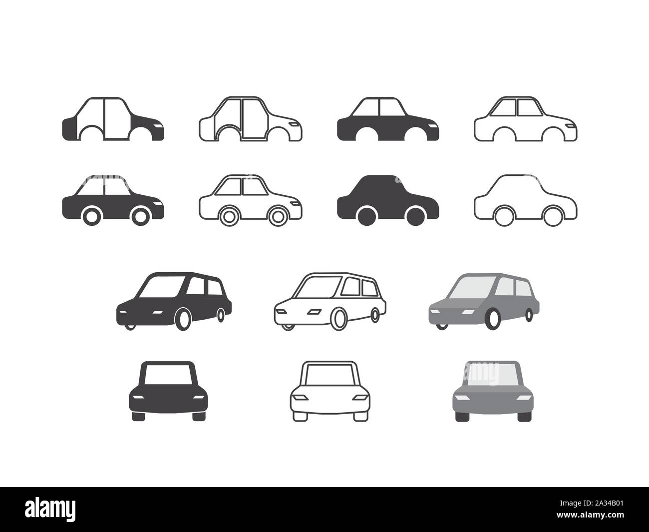 Set of car frames or chassis vector illustration Stock Vector