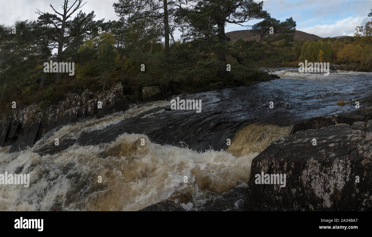 Waterfall on River Affric, Glen Affric, Cannich, Highlands Scotland Stock Photo