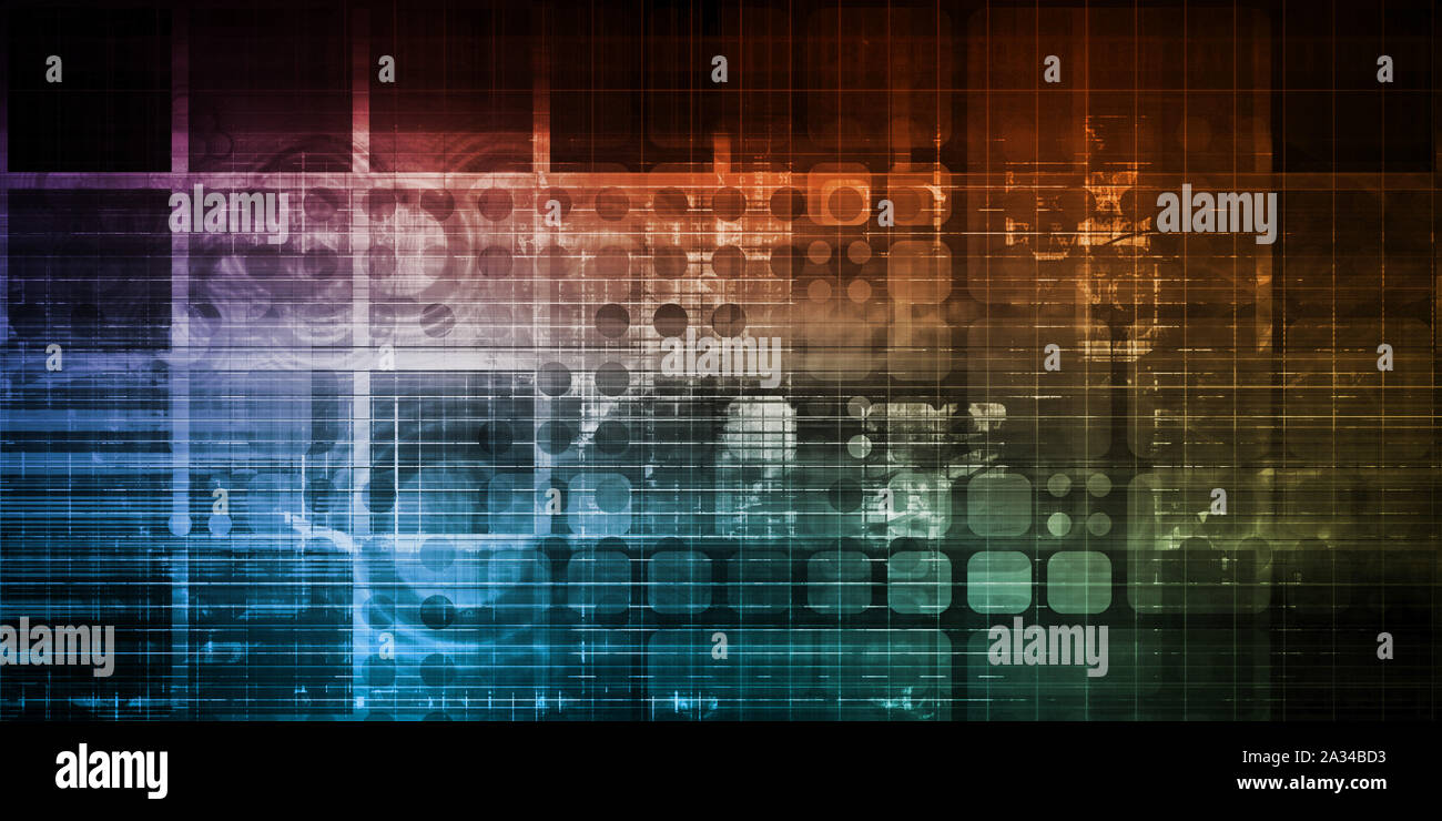 Technology Network with a Data Grid System Stock Photo - Alamy