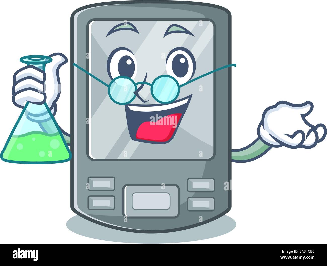 Professor personal digital assistant isolated the cartoon Stock Vector