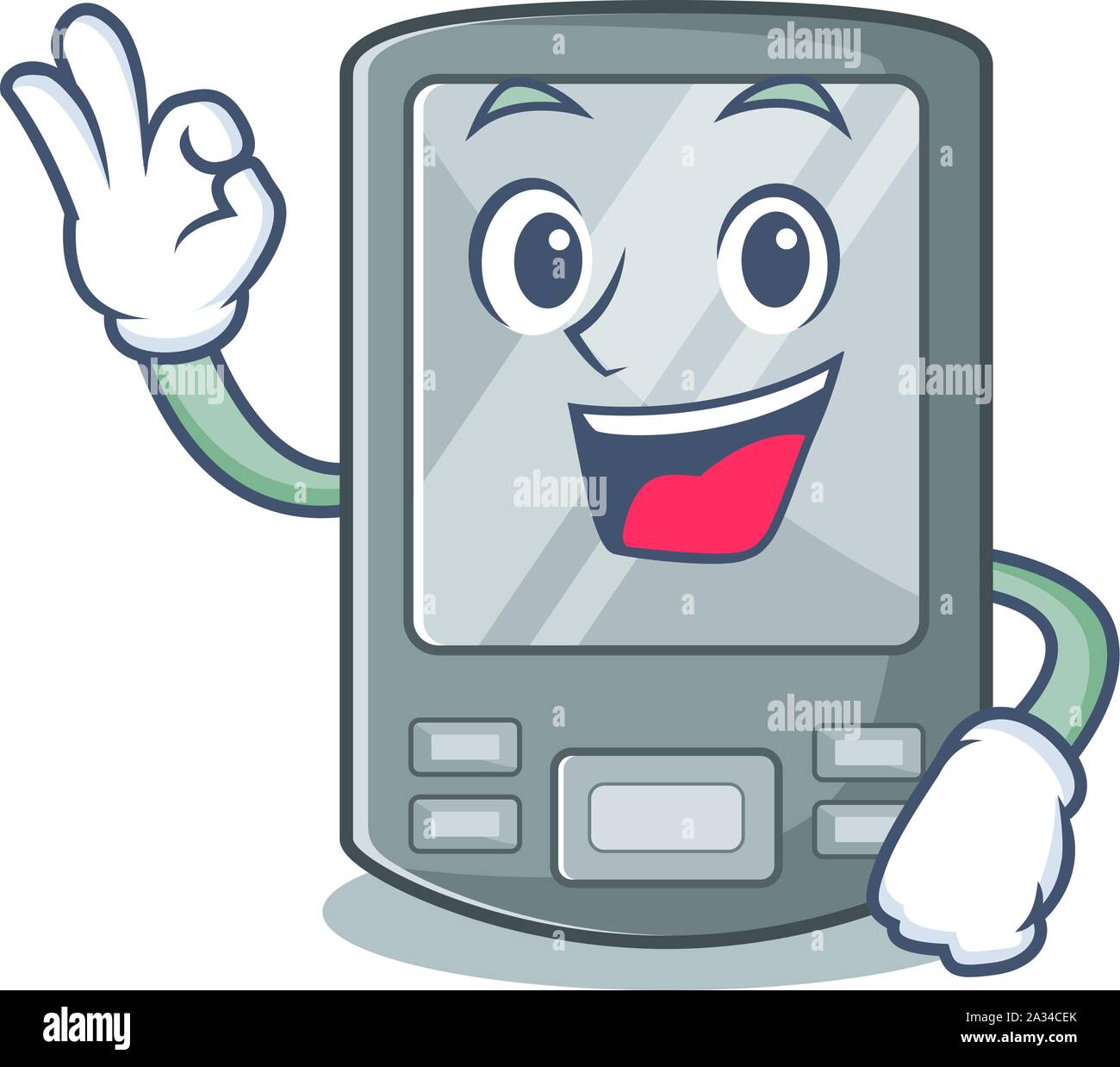 Okay personal digital assistant isolated the cartoon Stock Vector Image