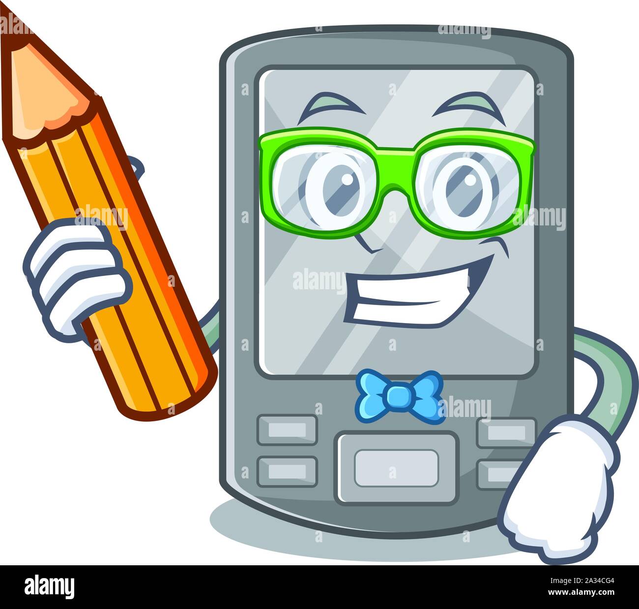 Student personal digital assistant isolated the cartoon Stock Vector