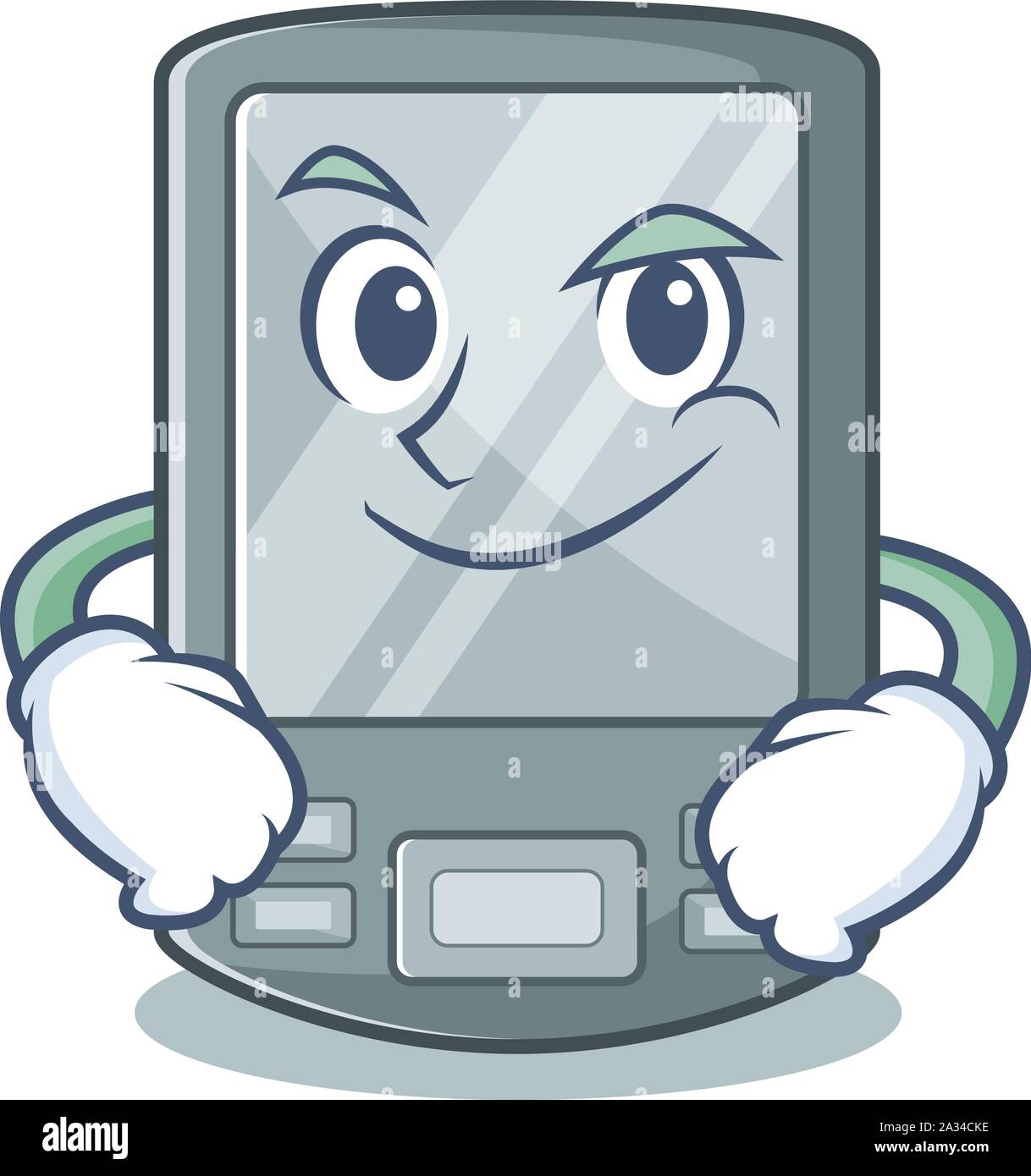 Smirking personal digital assistant isolated the cartoon Stock Vector